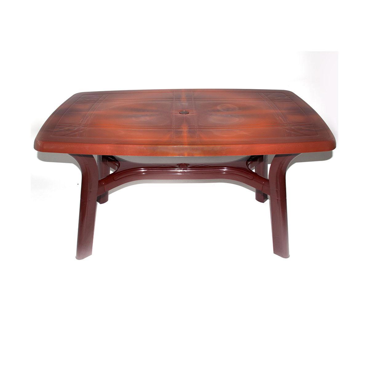 Изображение товара Нераздвижной садовый стол Премиум 140 см пластиковый красный Россия