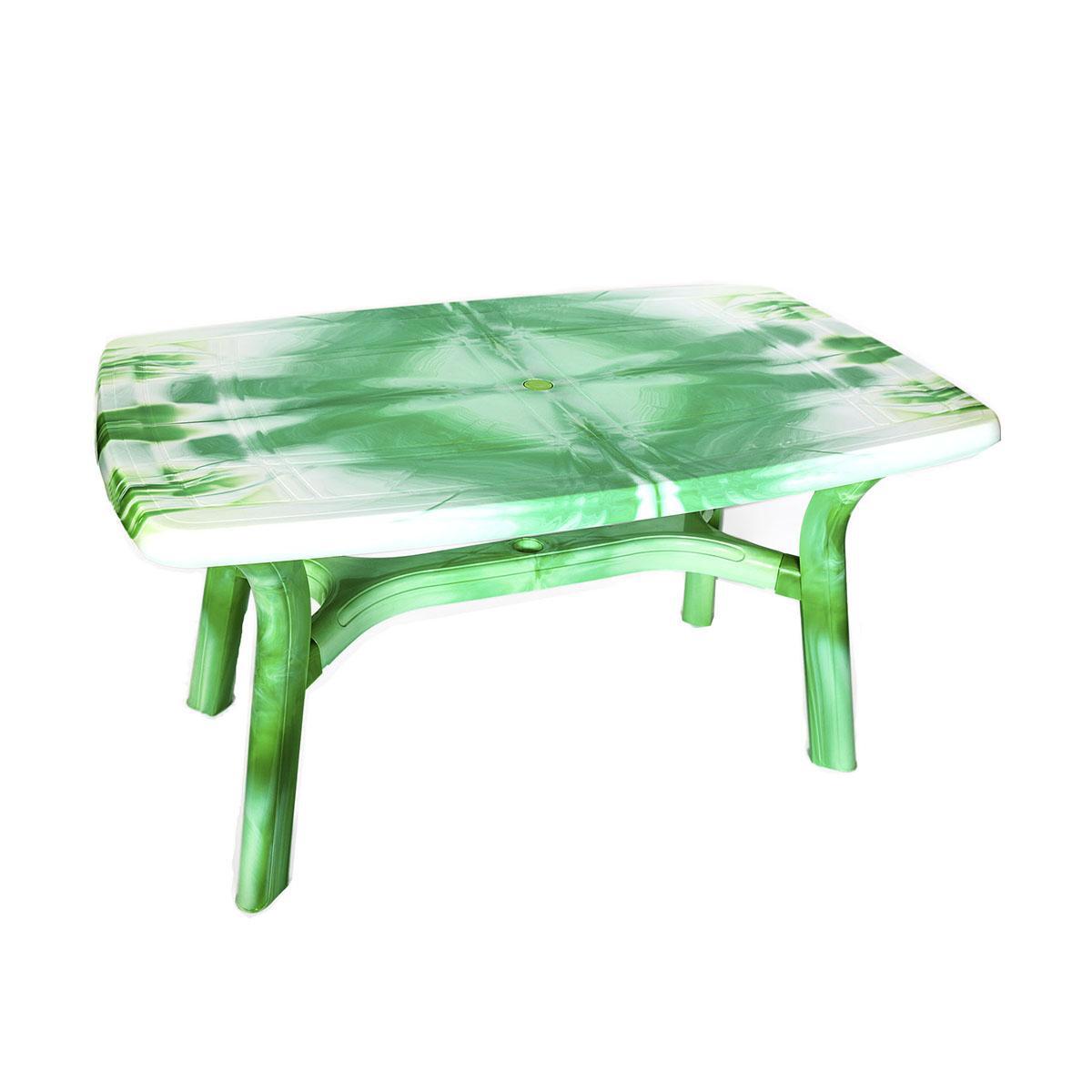 Изображение товара Нераздвижной пластиковый садовый стол премиум 140x85 см зеленый