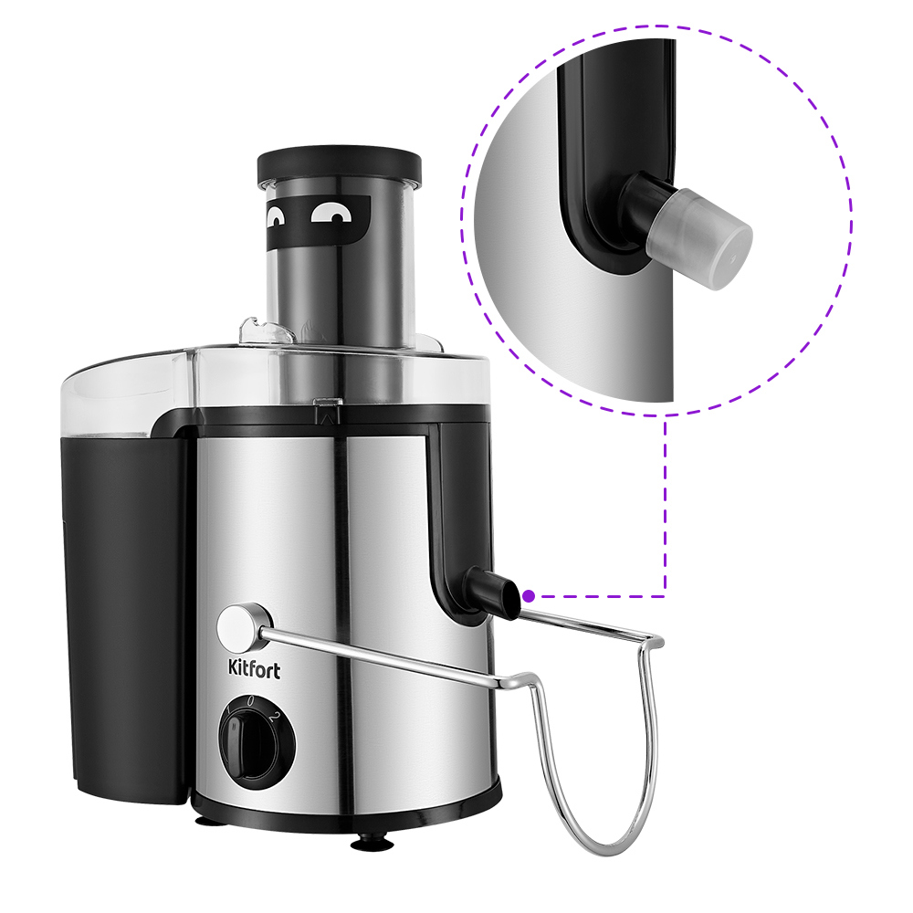 Изображение товара Электрическая соковыжималка Kitfort КТ-1127 500 Вт серебристая двухскоростная