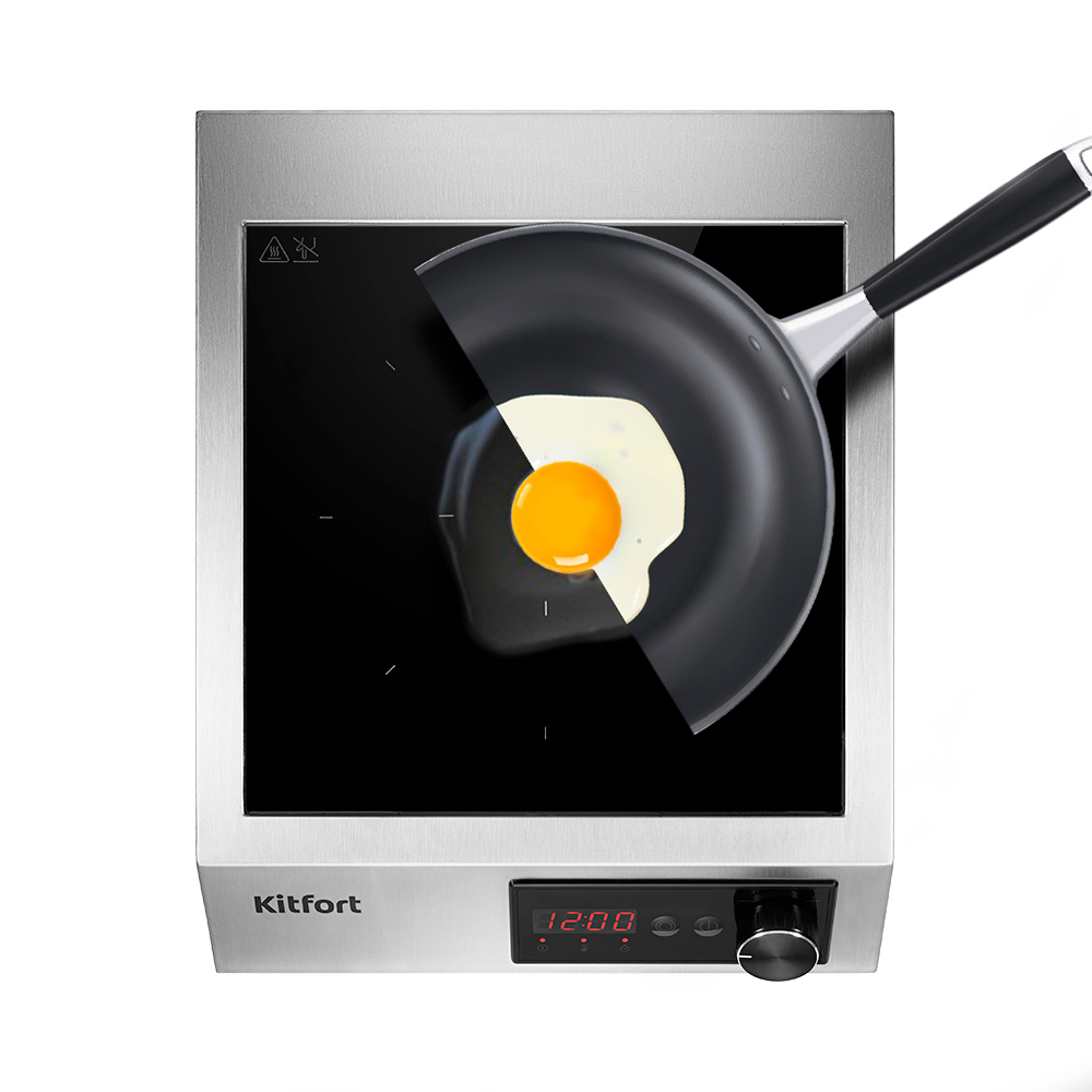 Изображение товара Электрическая настольная плита Kitfort КТ-142 1 конфорка 3500 Вт серебристый