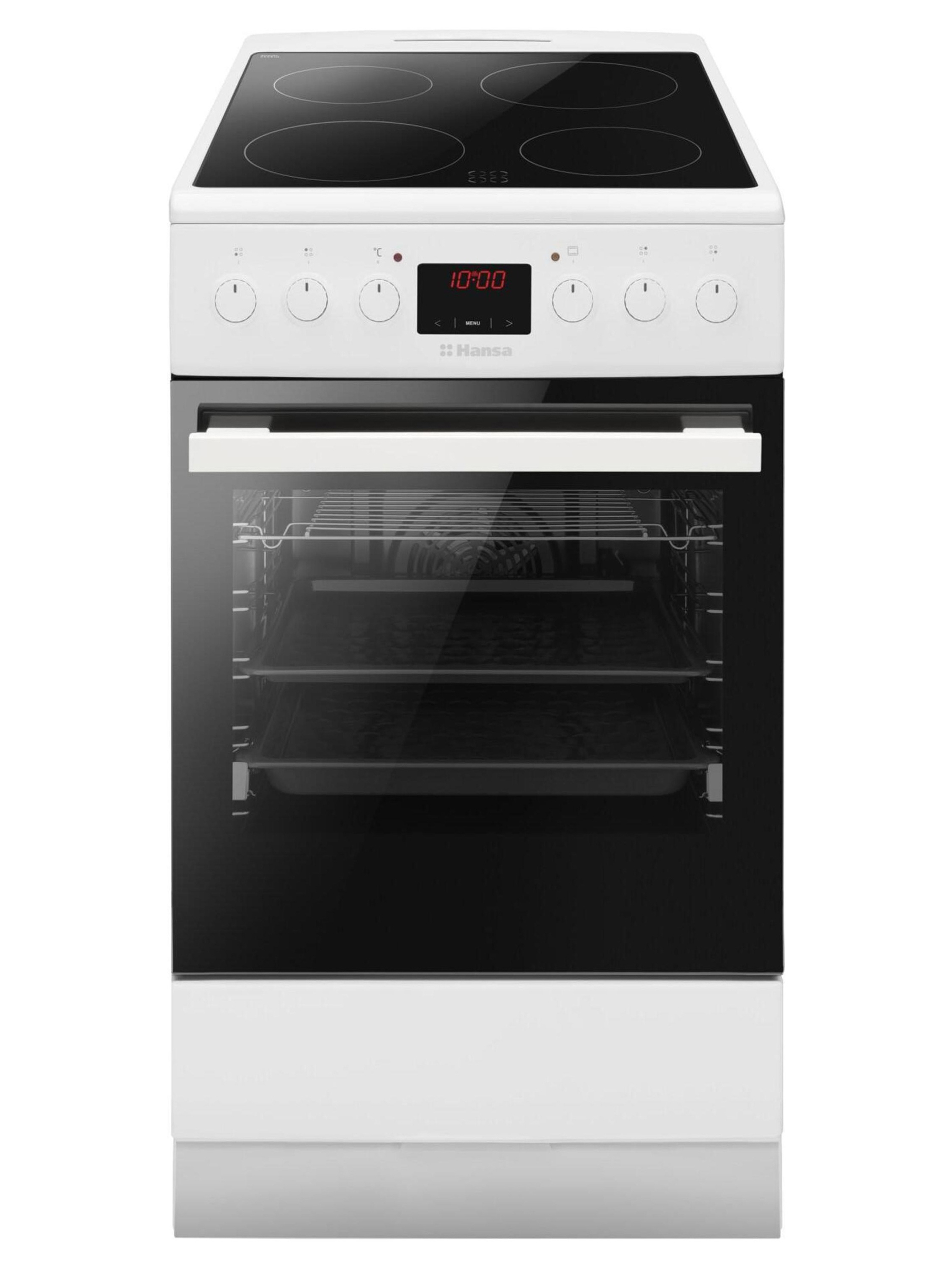 Изображение товара Электроплита Hansa FCCW58303 с духовкой и 8 режимами нагрева белого цвета