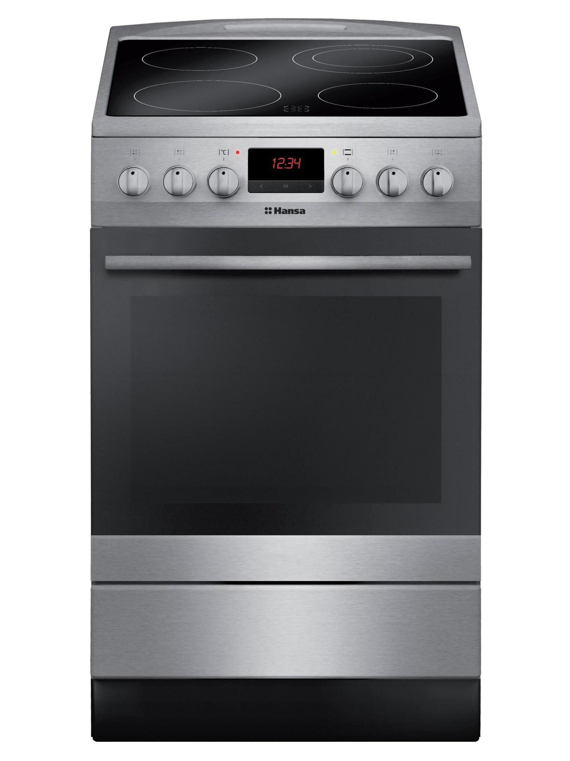 Изображение товара Электроплита с духовкой Hansa FCCX58204 50 см стеклокерамическая нержавейка