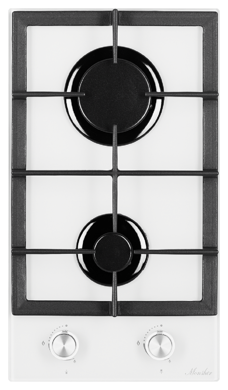Изображение товара Газовая варочная панель Monsher MGG 30 Blanc 30 см 2 конфорки Белый
