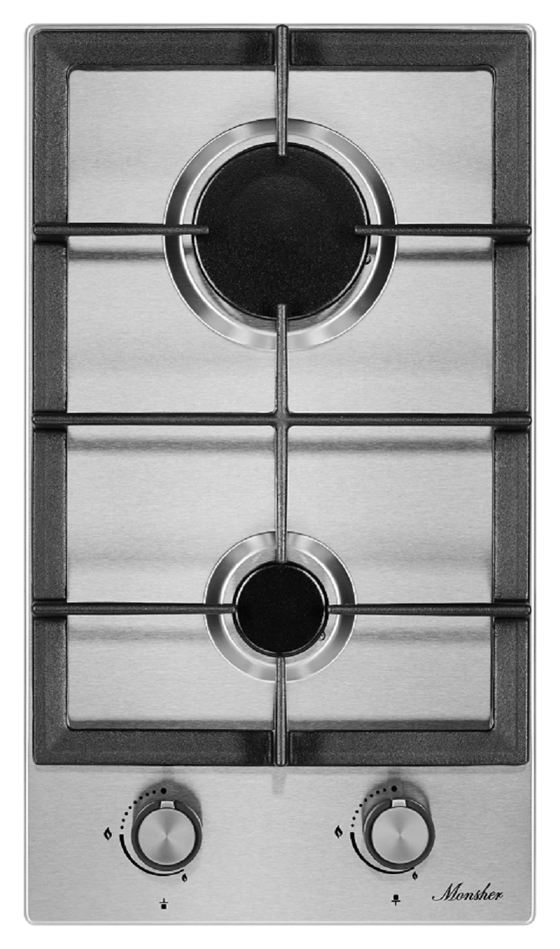 Изображение товара Газовая варочная панель Monsher MSG 30 Acier 2 конфорки серебристая