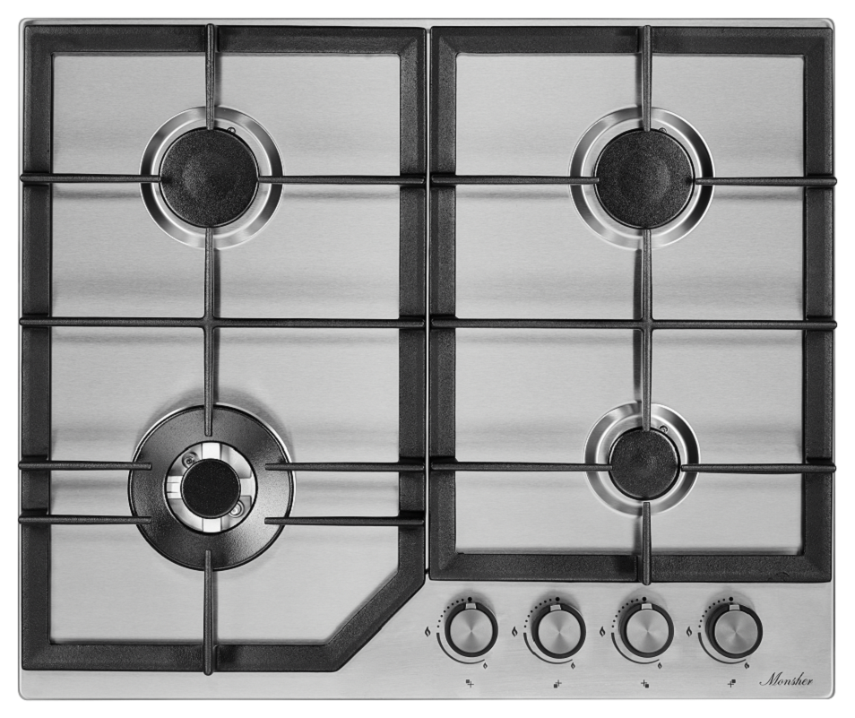 Изображение товара Газовая варочная панель MONSHER MSG 60 Acier 60 см 4 конфорки серебристая