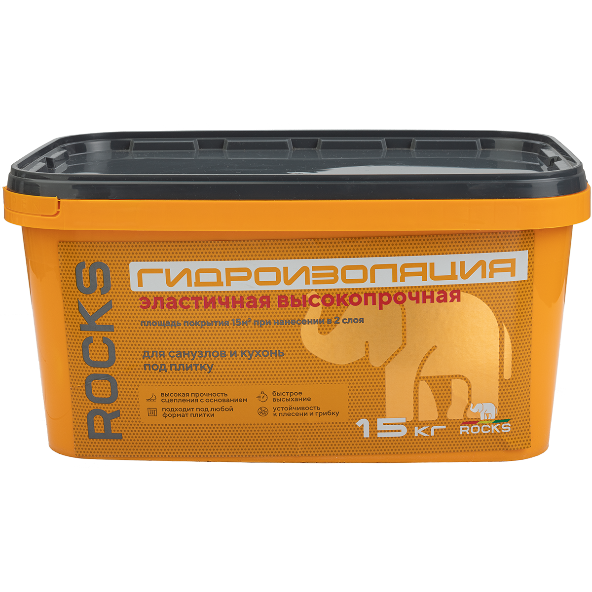Гидроизоляция акриловая однокомпонентная Rocks 15 кг