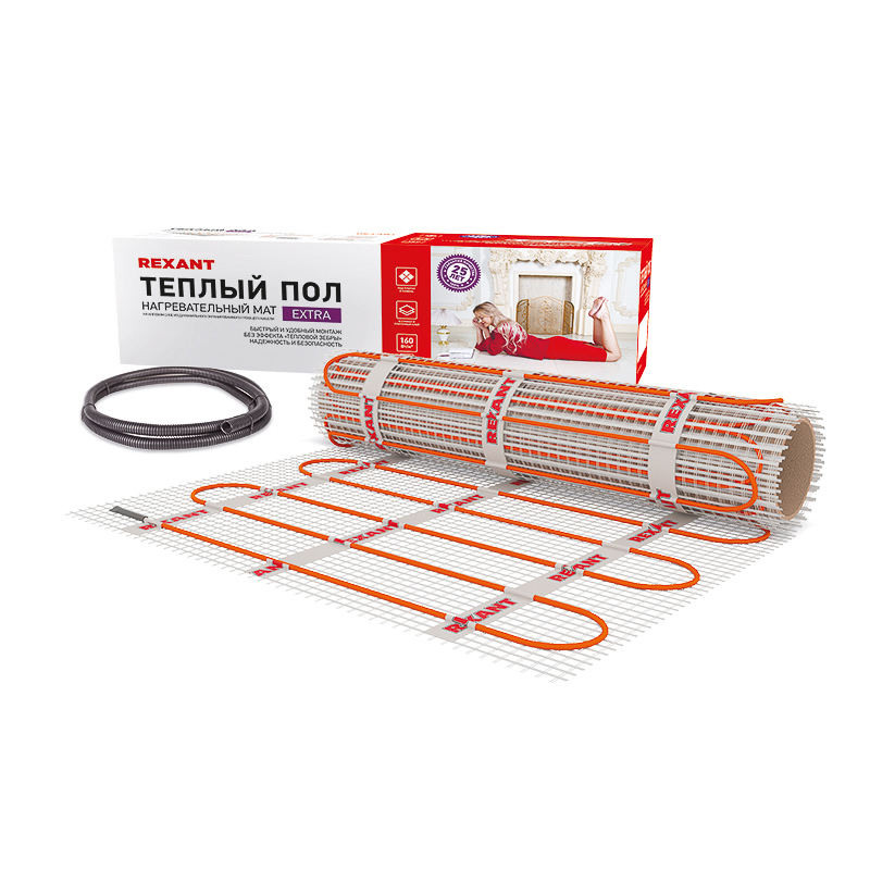 Изображение товара Нагревательный мат для теплого пола Rexant 8 м² 1280 Вт