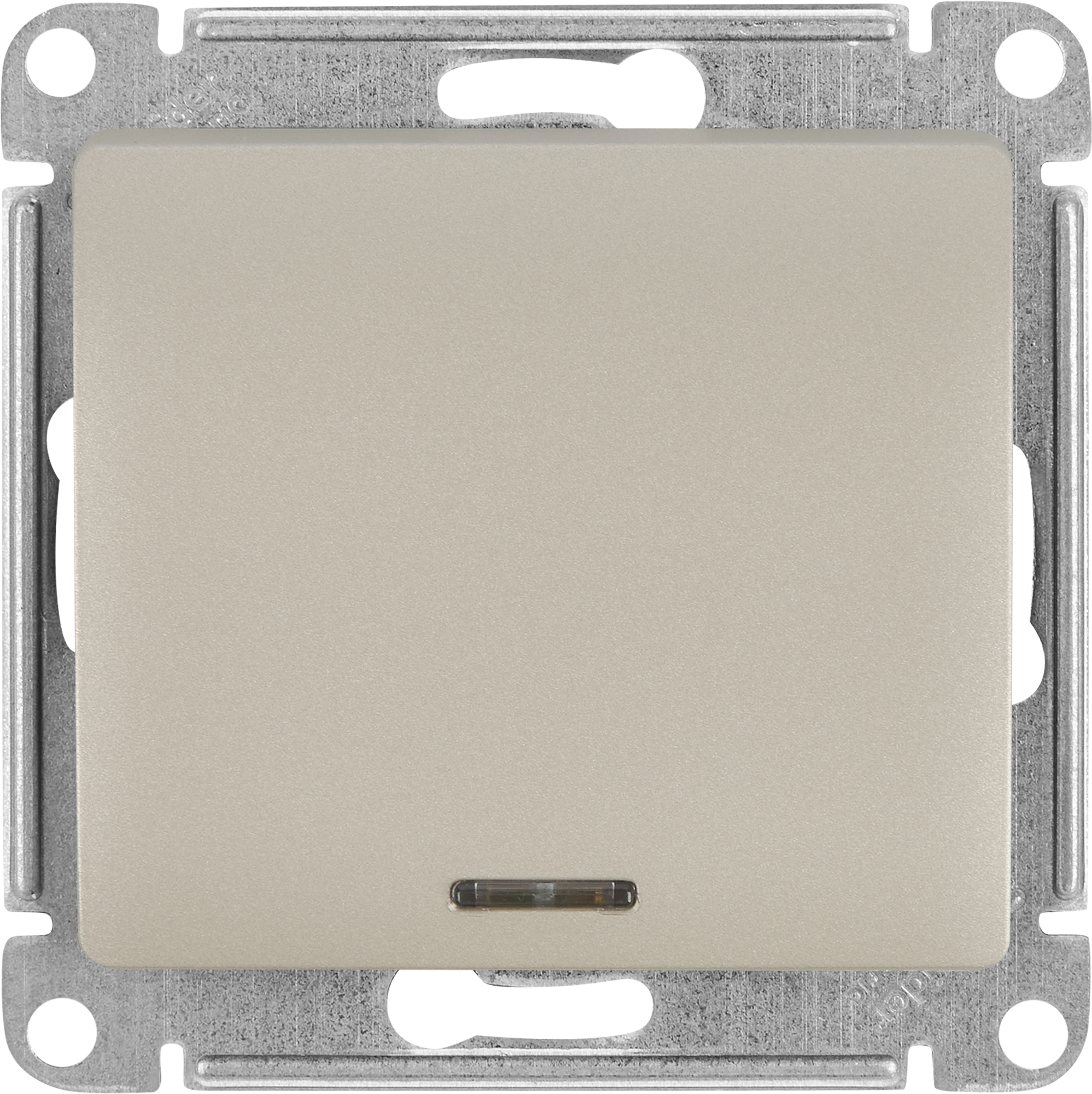 Изображение товара Переключатель встраиваемый Systeme Electric Glossa СХ6А с подсветкой 1 клавиша платиновый