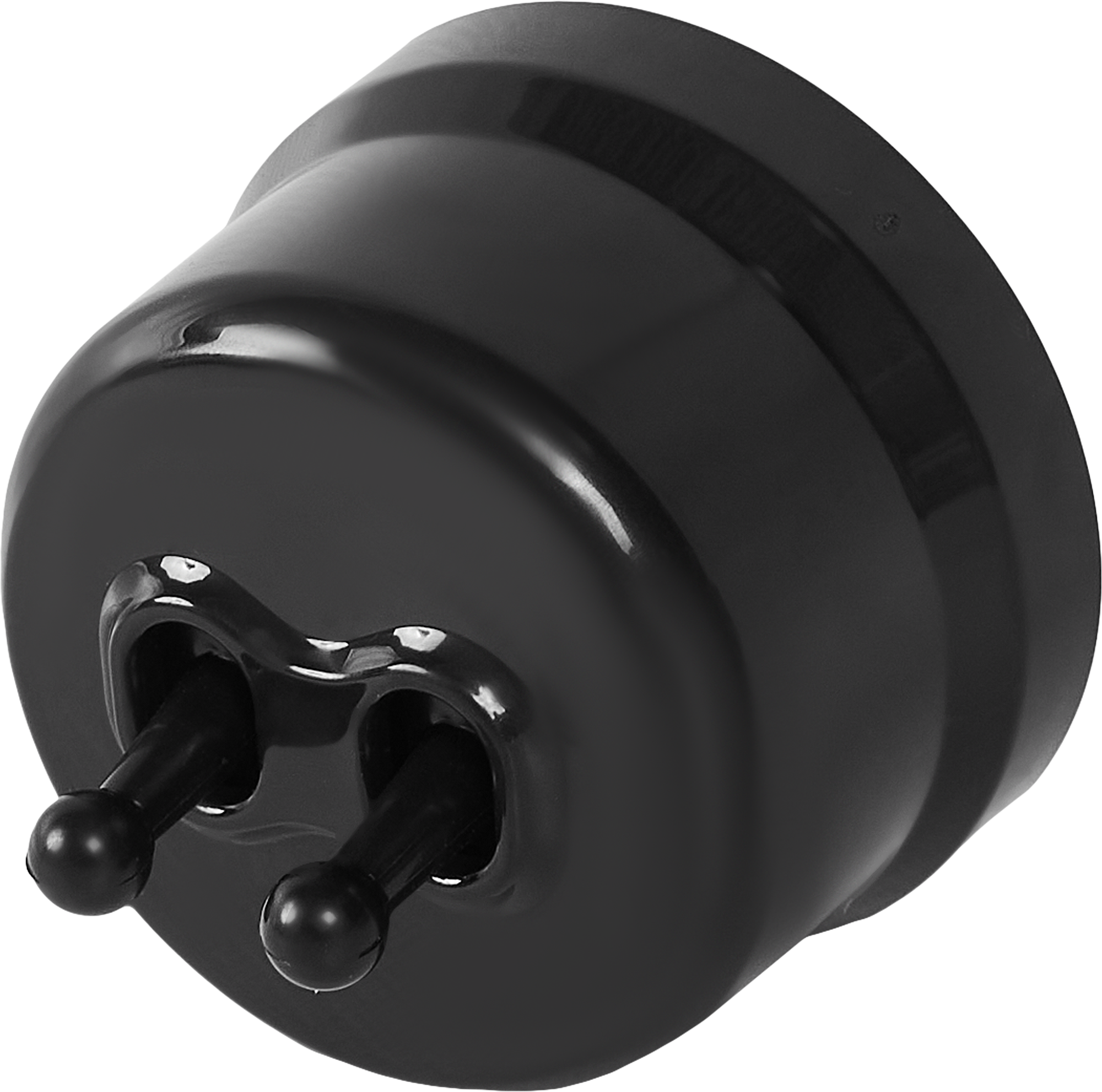 Выключатель накладной Electraline 2 клавиши тумблерный цвет черный