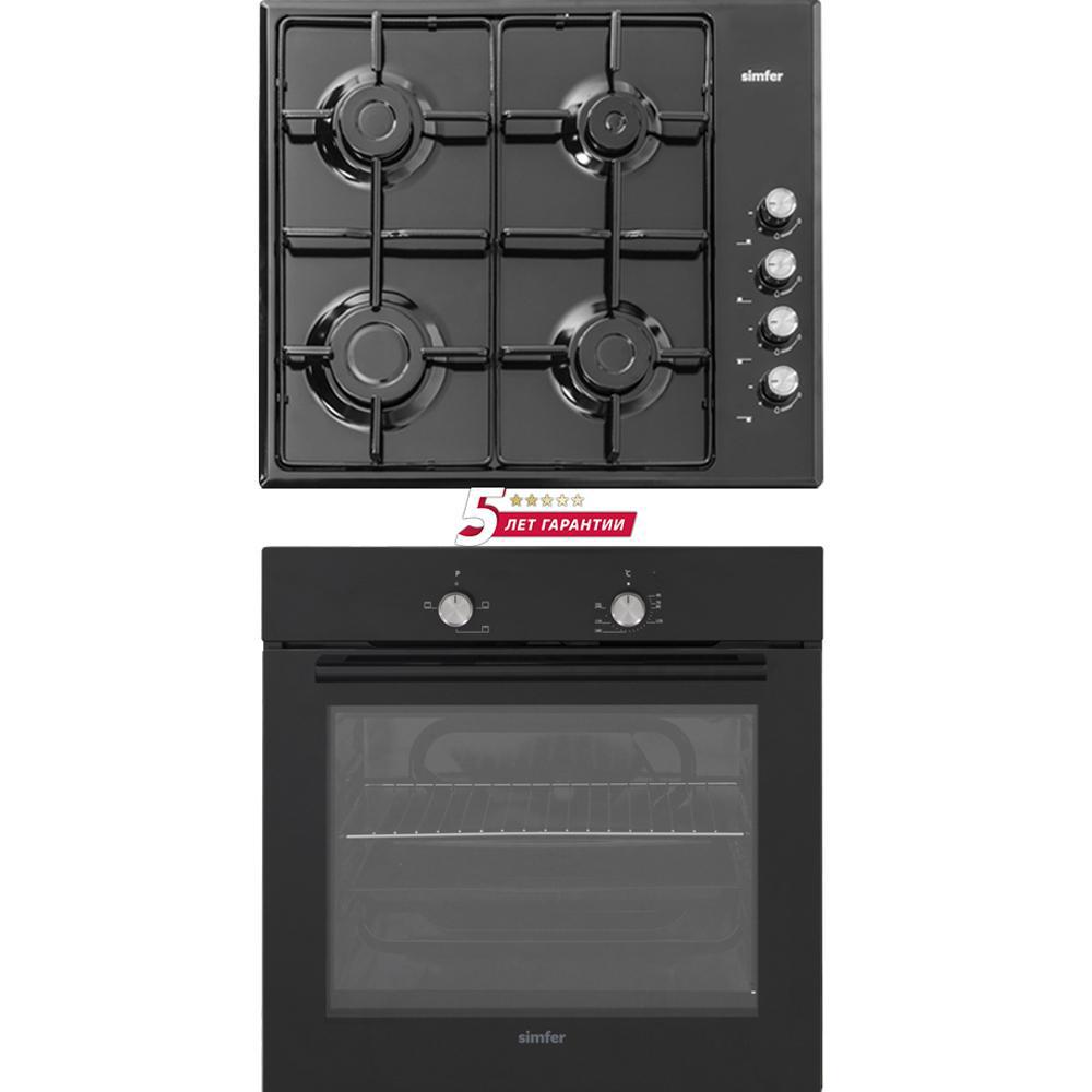 Изображение товара Комплект бытовой техники Simfer S64B400 встраиваемая плита и духовка черный