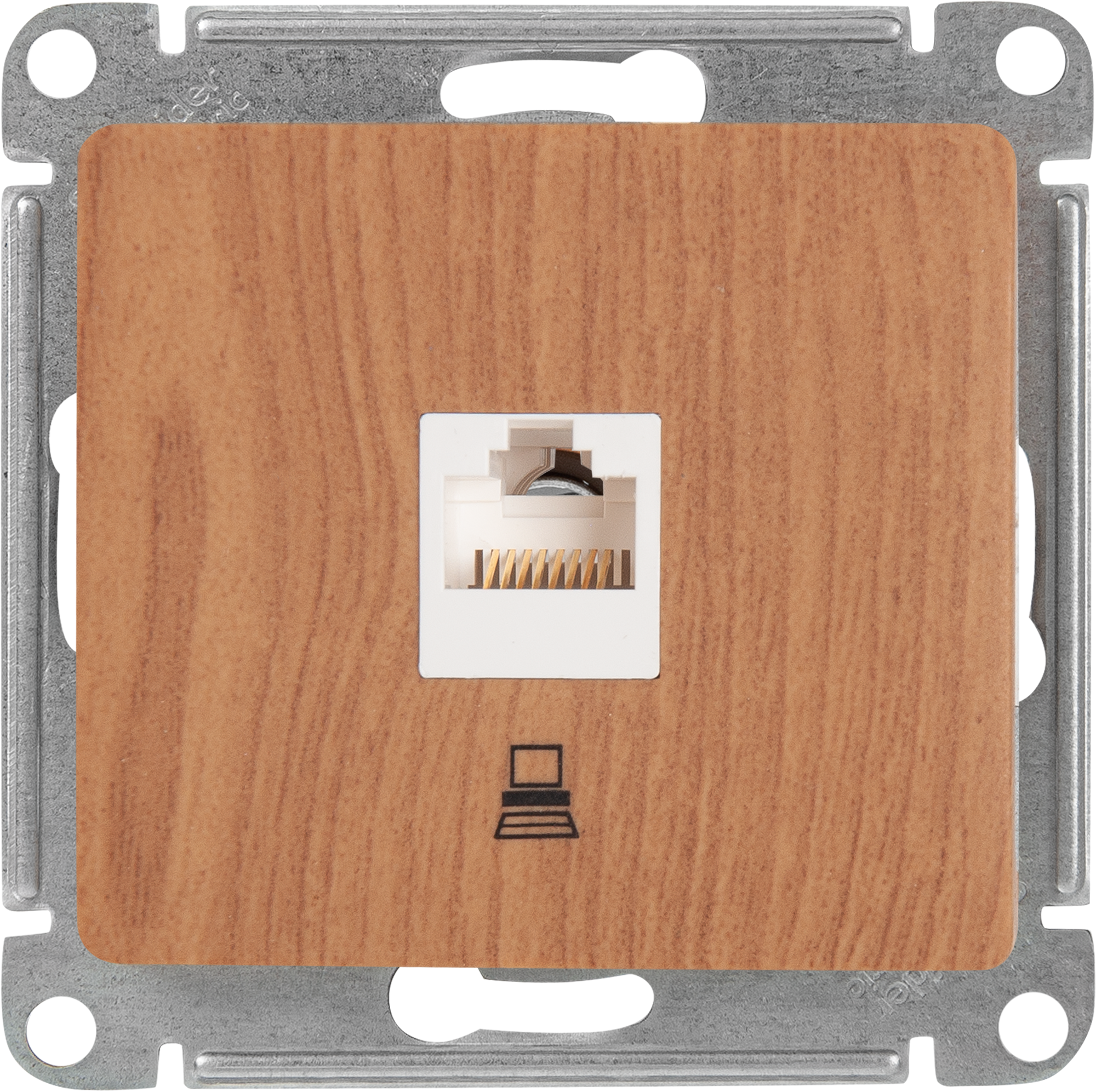 Изображение товара Розетка компьютерная встраиваемая Systeme Electric Glossa RJ45 cat 5E цвет дуб
