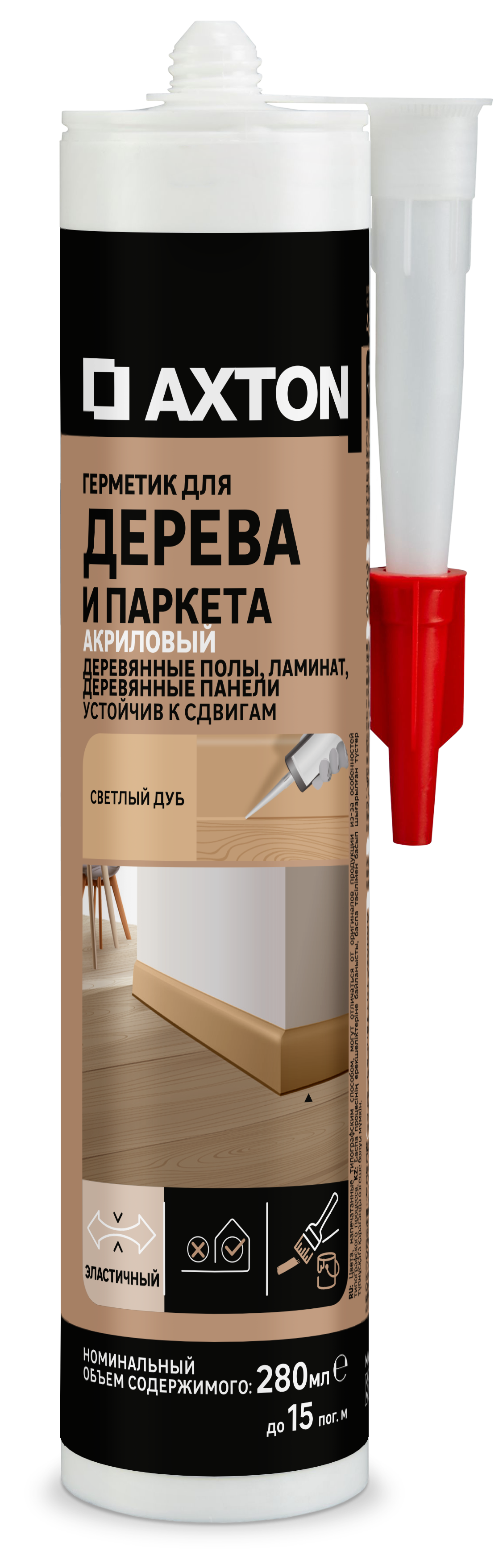 Изображение товара Герметик акриловый Axton для дерева светлый дуб 280 мл