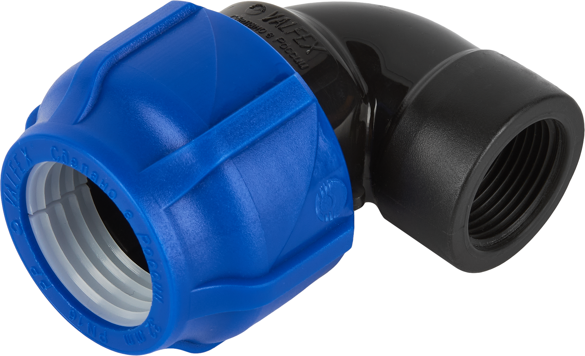 Изображение товара Отвод 90 градусов Valfex из полипропилена для систем холодного водоснабжения 32x3/4"