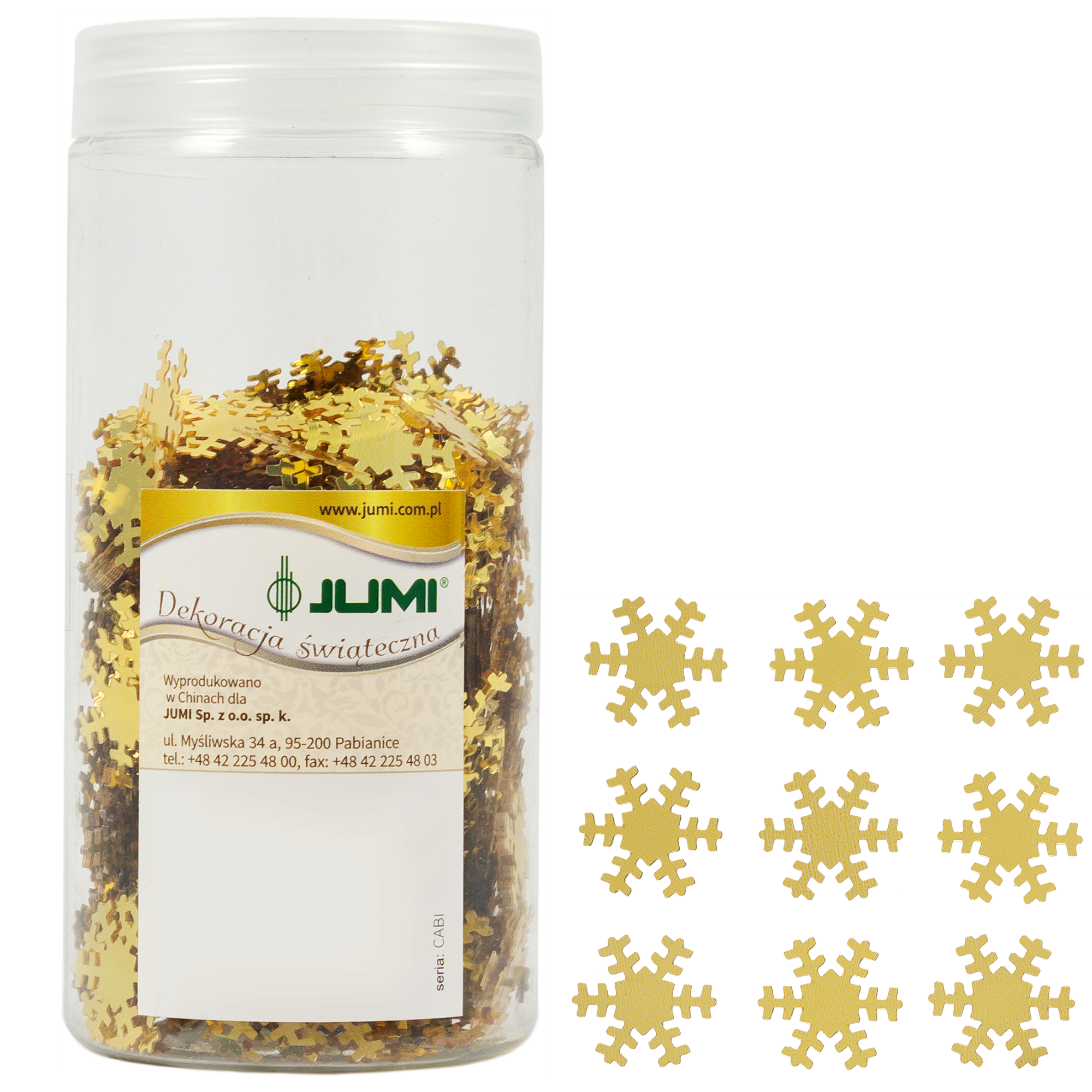 Изображение товара Набор ёлочных игрушек Снежинки 2 см пластиковые золотые праздничный декор