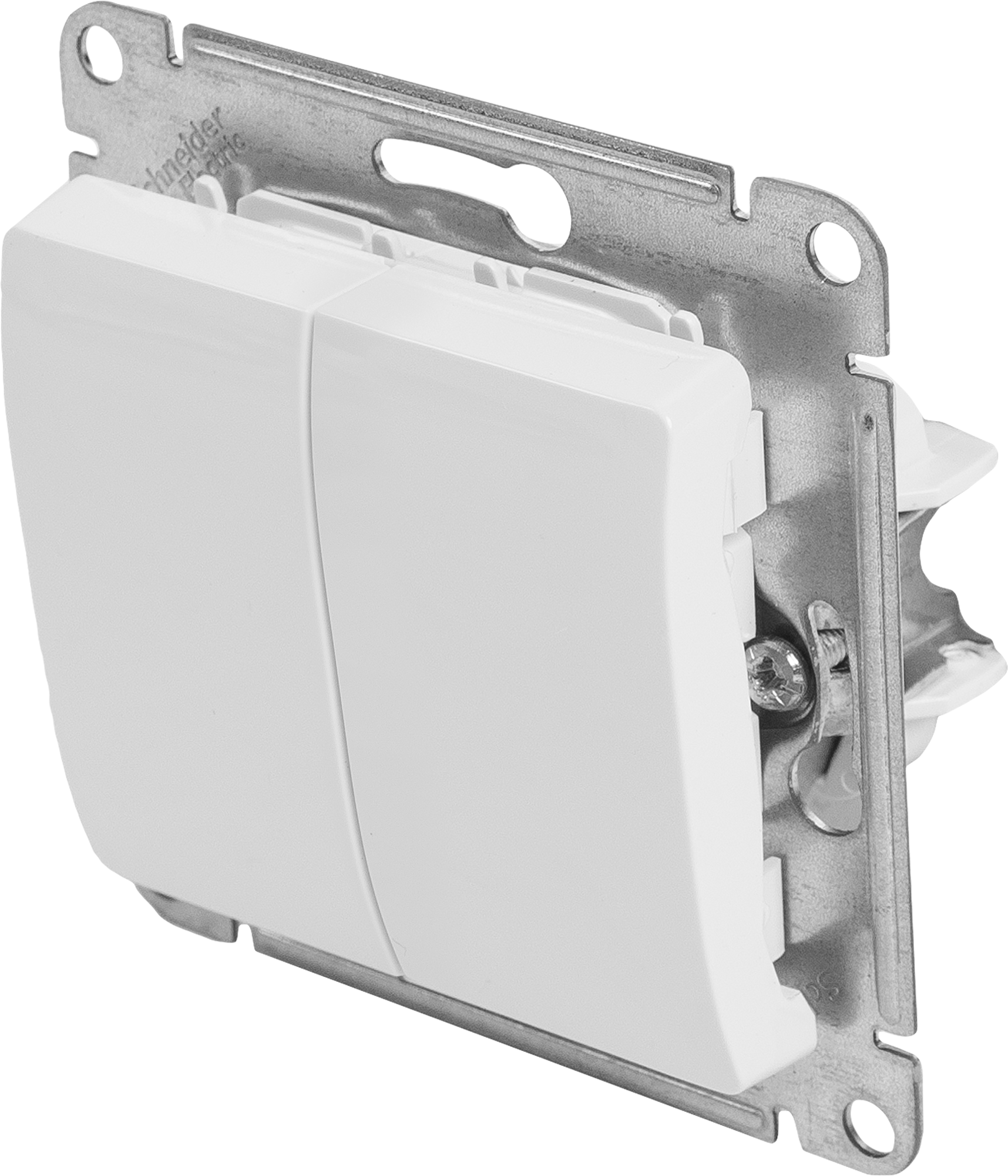 Изображение товара Переключатель встраиваемый Systeme Electric Glossa 2 клавиши цвет молочный