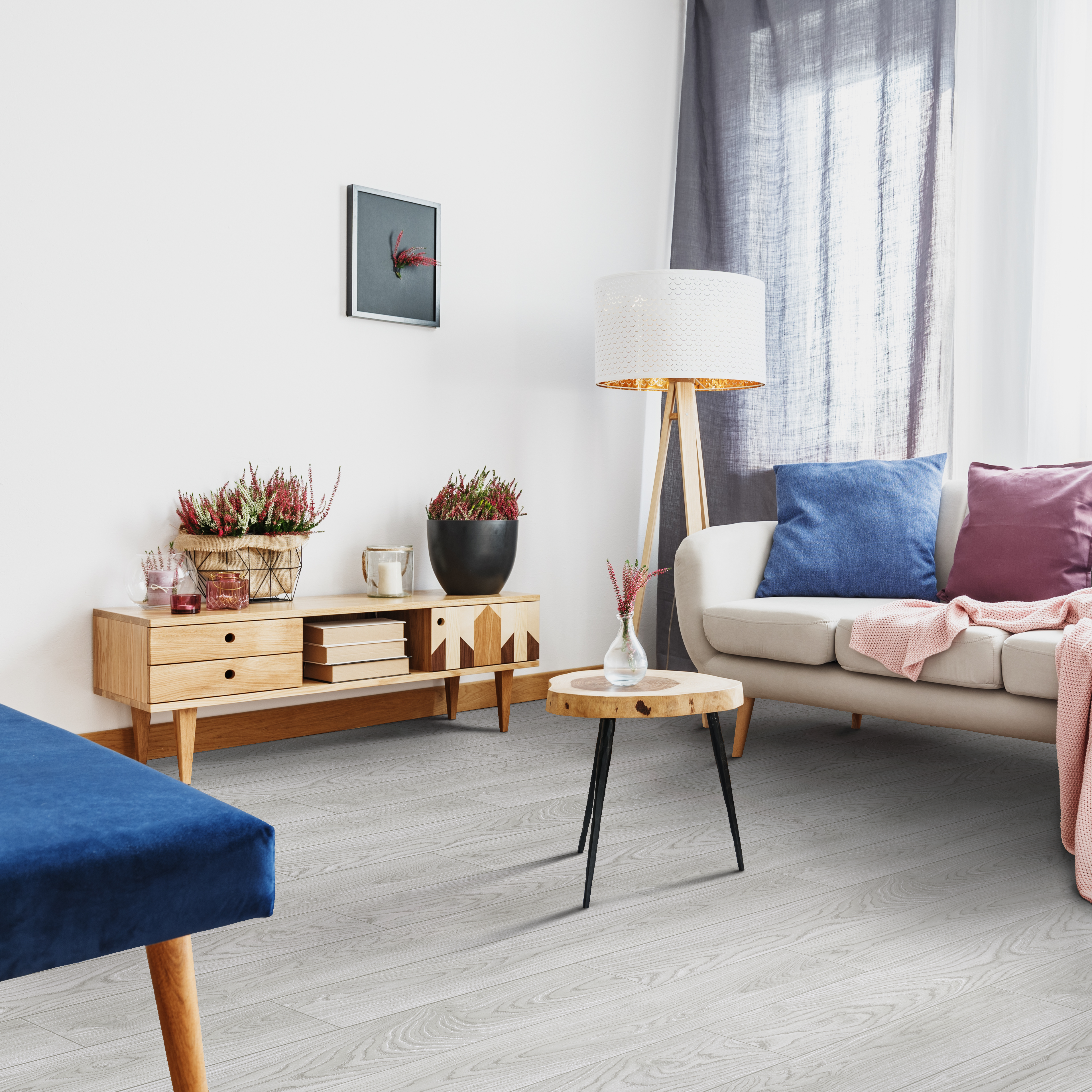 Изображение товара Линолеум "Дуб зубчатый белый" 32 класс 4 м с структурированной поверхностью