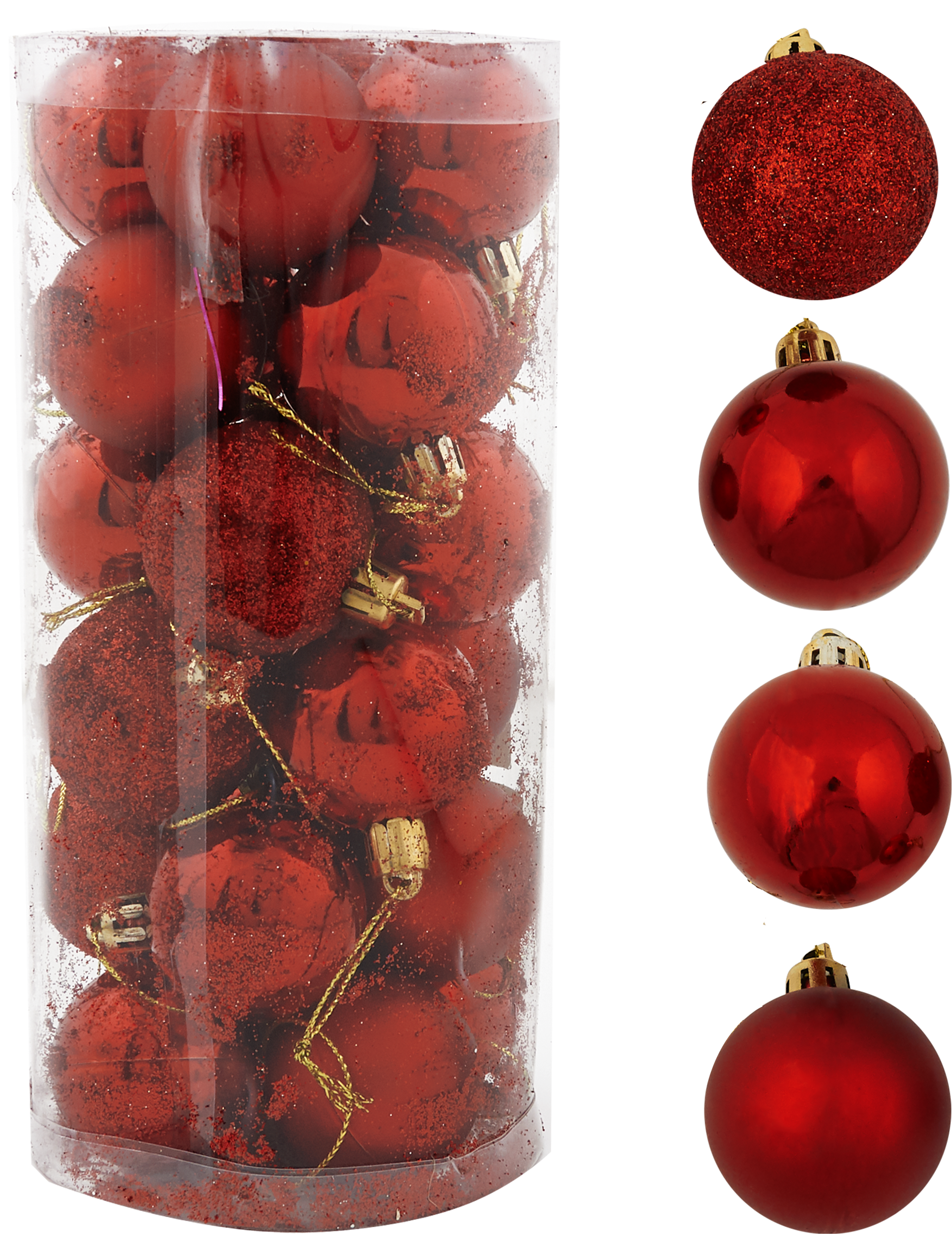 Изображение товара Набор ёлочных шаров 4 см цвет красный, 24 шт.