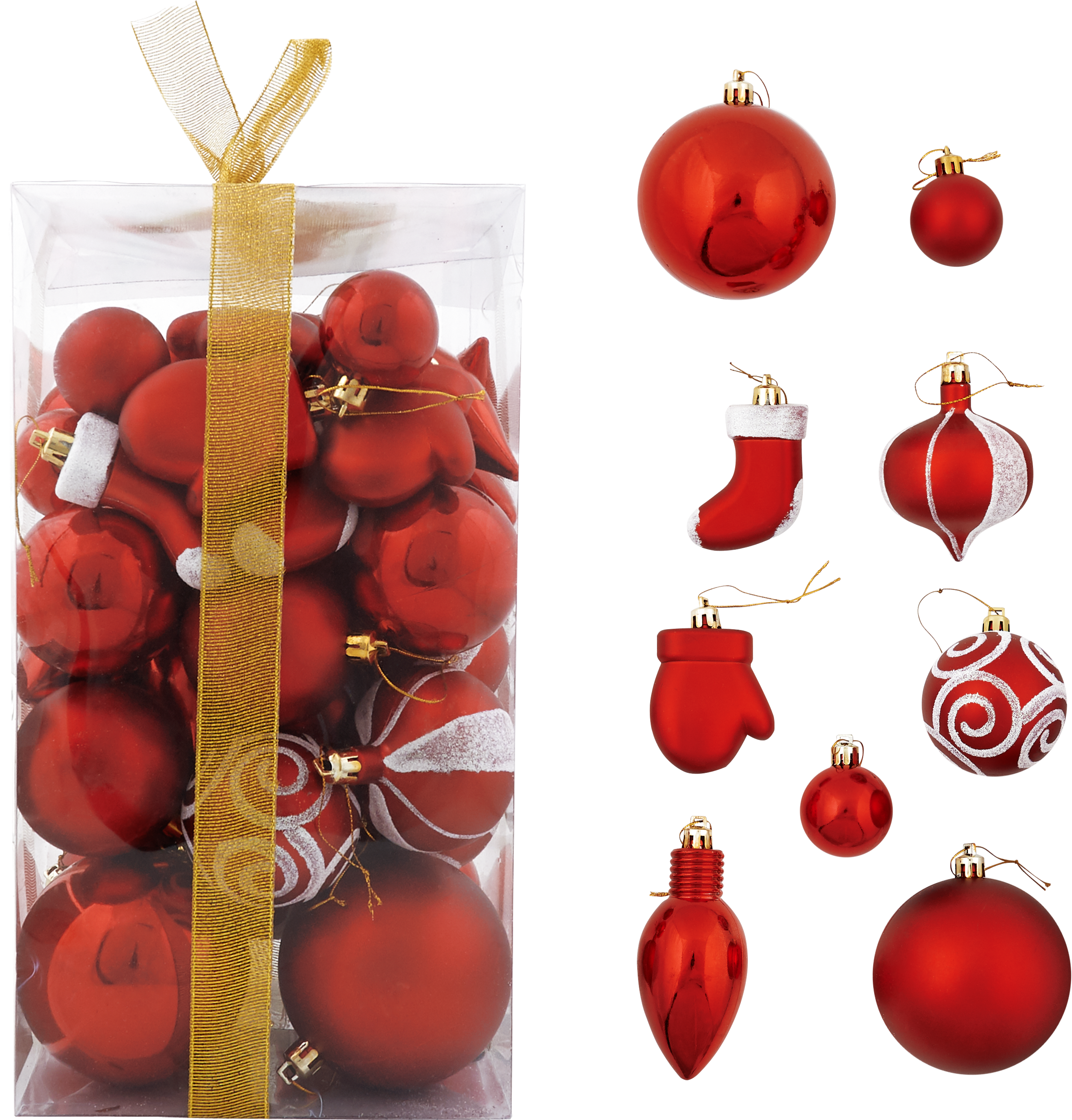 Изображение товара Набор ёлочных шаров цвет красный, 50 шт.