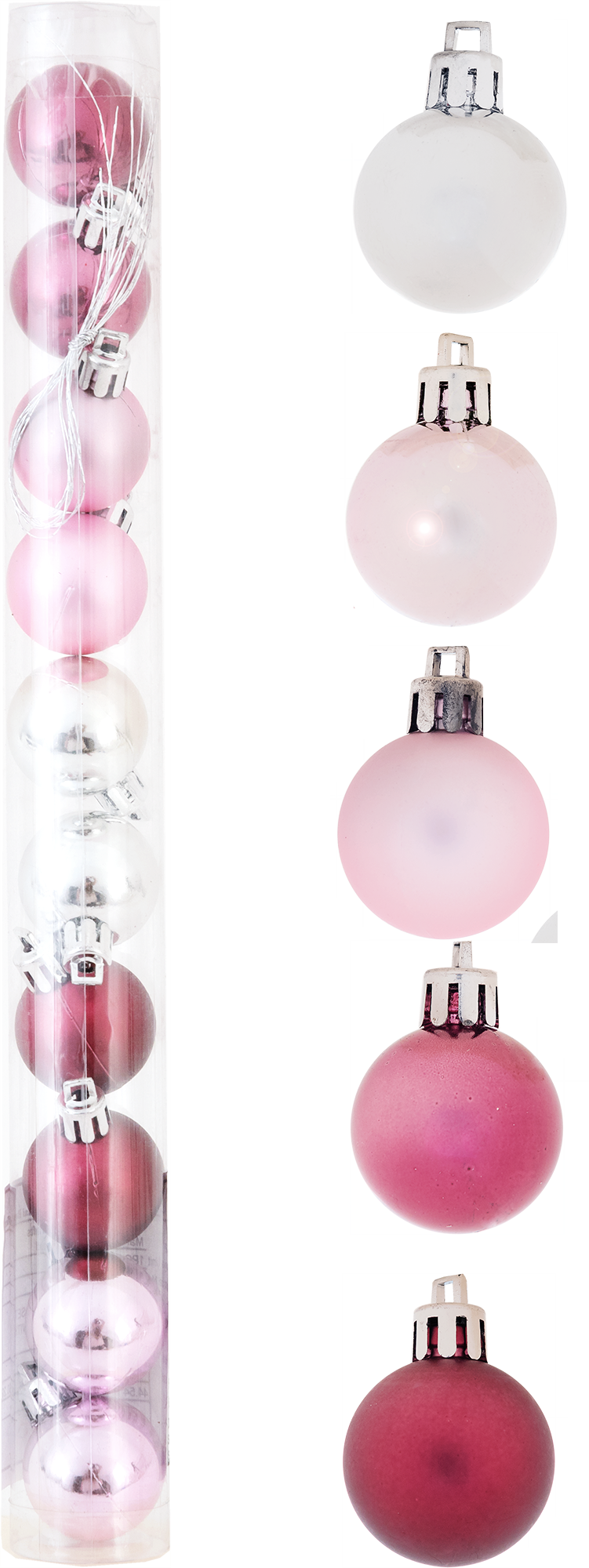 Изображение товара Набор ёлочных шаров 3 см розовый и серебристый 10 шт праздничные украшения