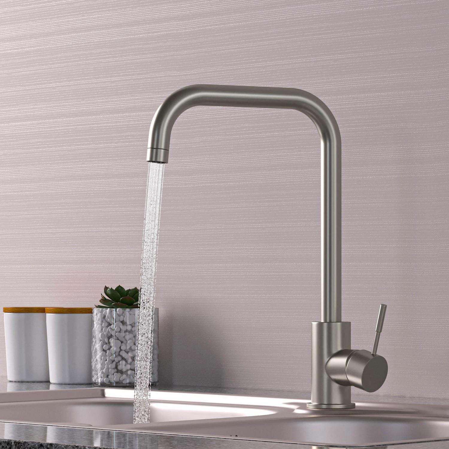 Изображение товара Смеситель для кухни Mixline MLSS нержавеющая сталь однорычажный