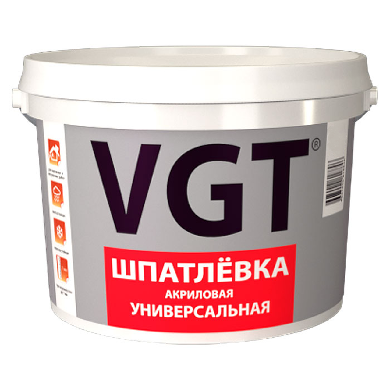 Изображение товара Шпатлёвка VGT «Экстра» для наружных/внутренних работ влагостойкая 7.5 кг цвет белый