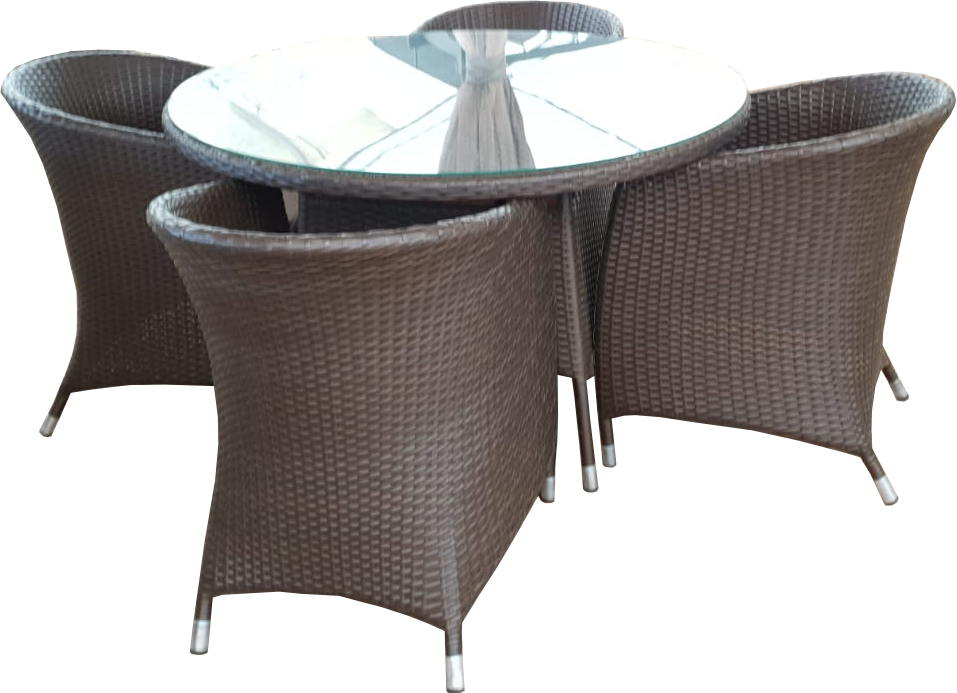 Изображение товара Набор садовой мебели Verona из искусственного ротанга с металлом и стеклом 4 кресла и стол