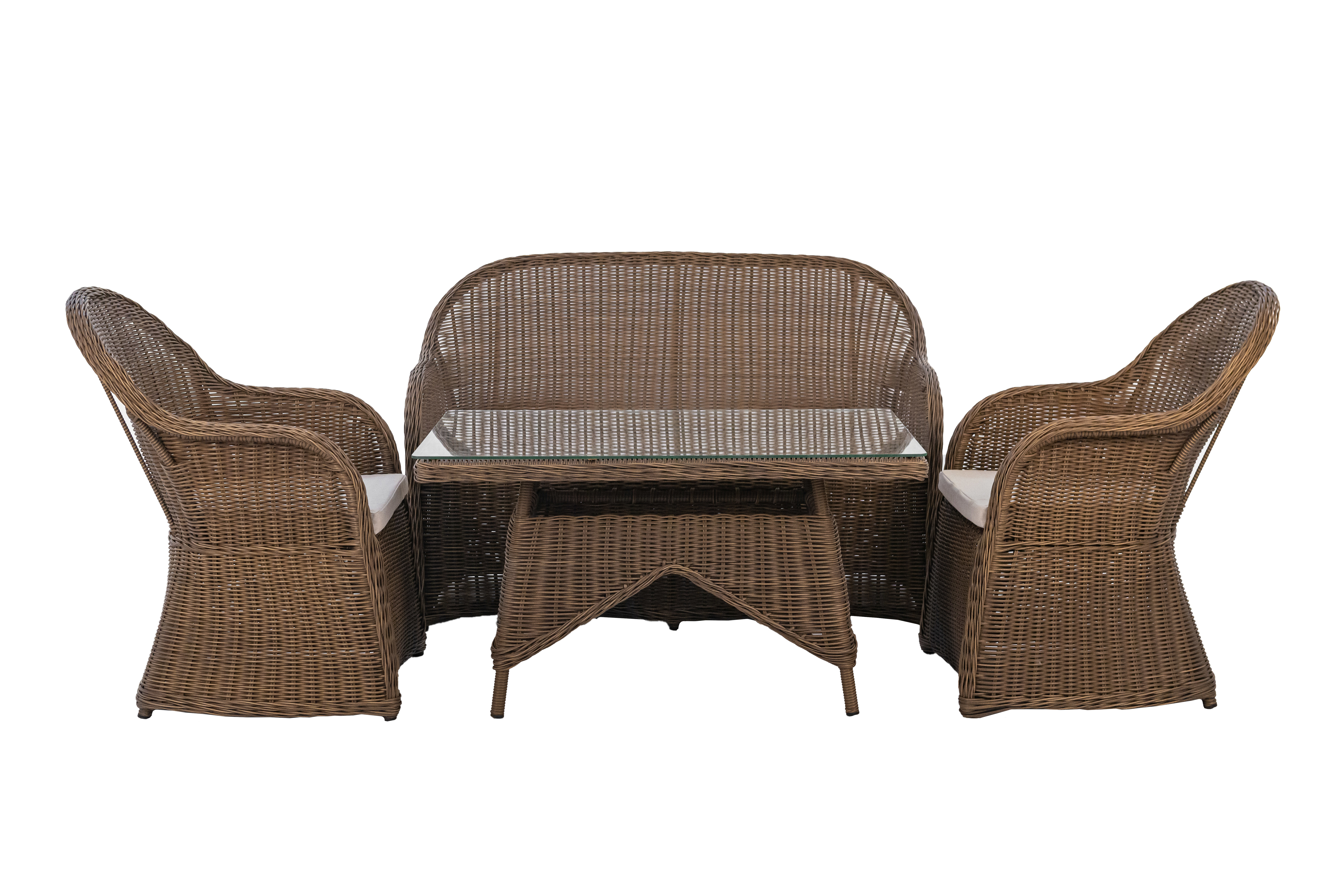 Изображение товара Набор садовой мебели Amaro искусственный ротанг/стекло коричневый