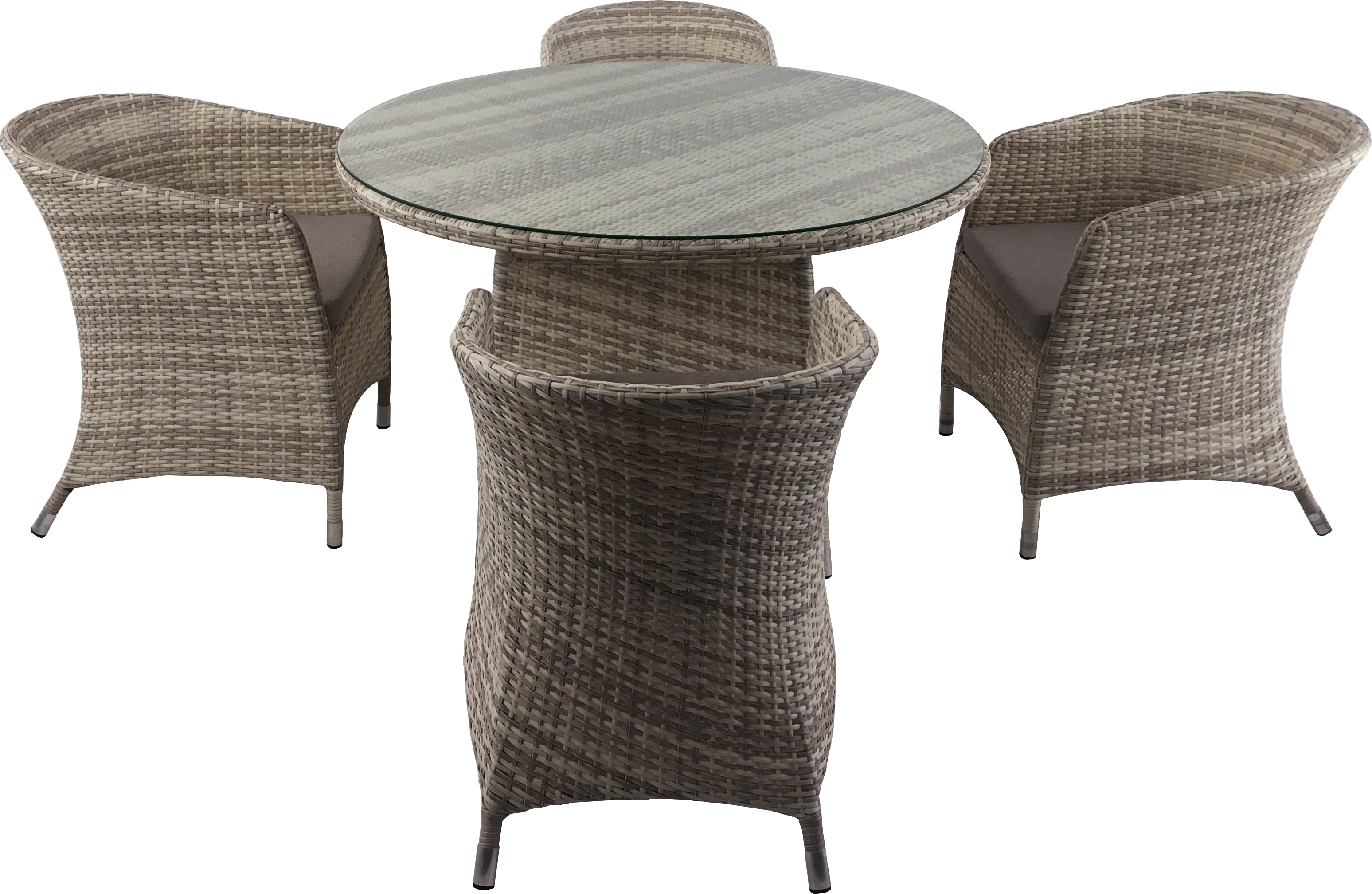 Изображение товара Набор садовой мебели Verona из алюминия и стекла для обеда 4 места серый