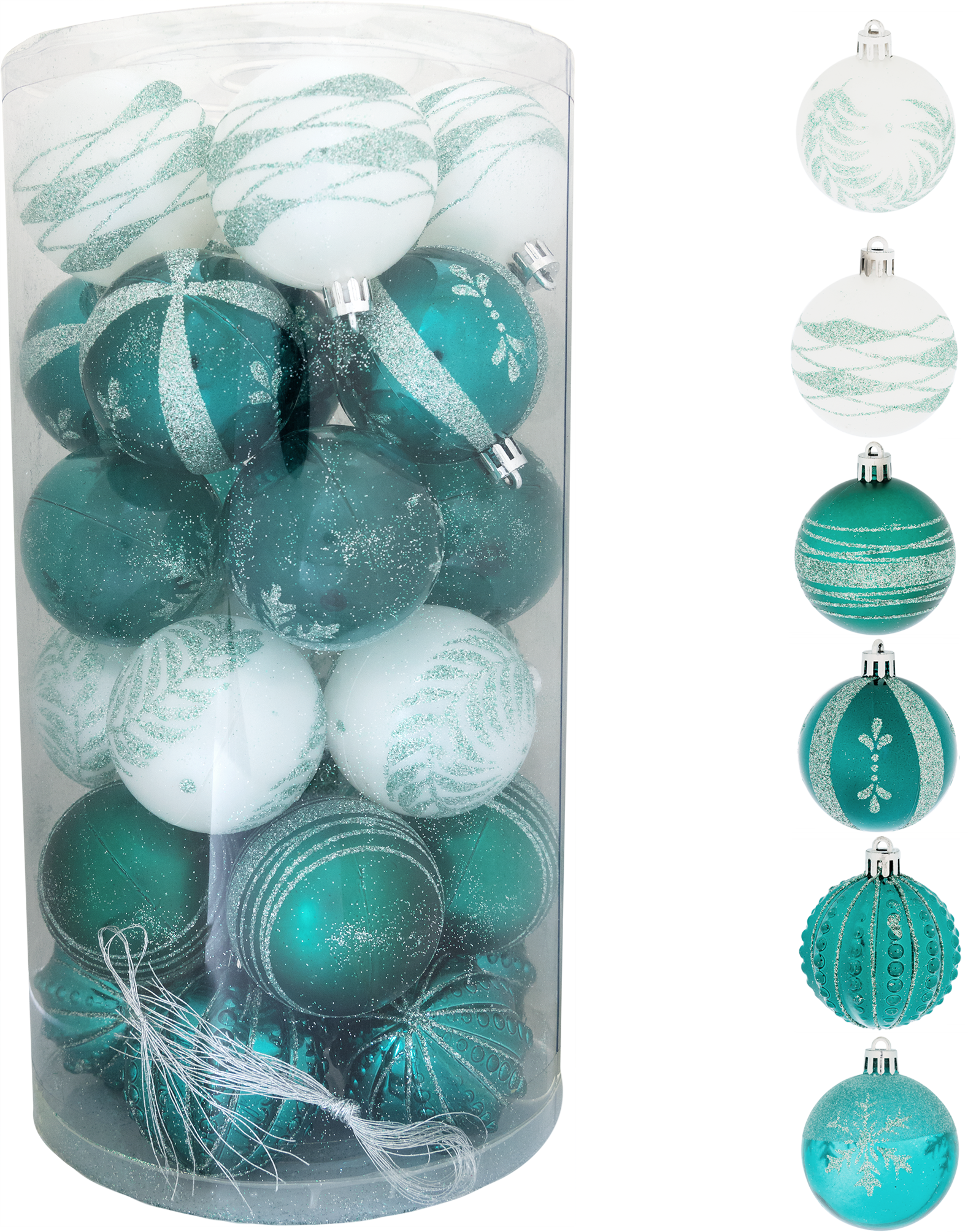 Изображение товара Набор елочных шаров Нежность 30 шт пластиковых мыльных пузырей диаметр 6 см