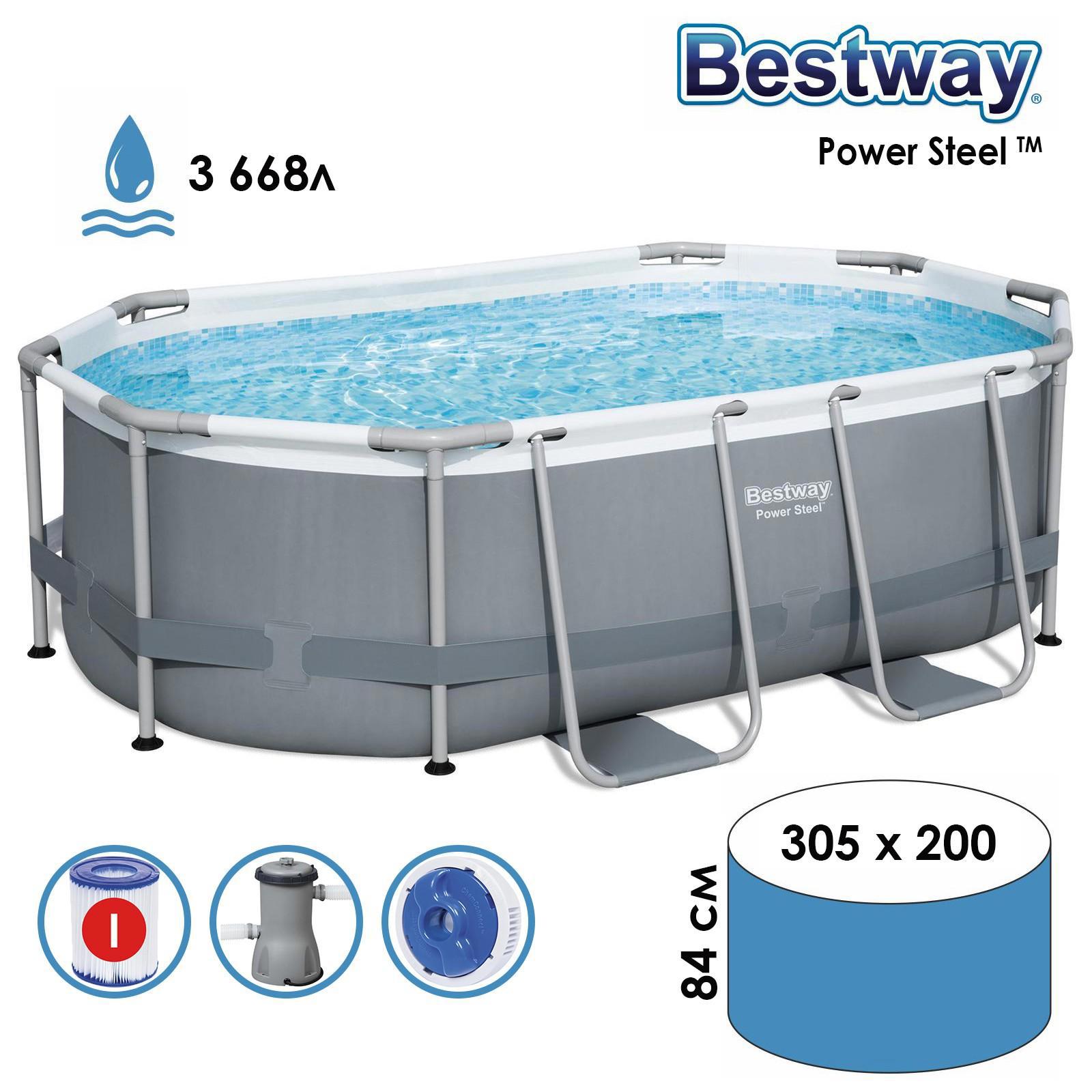 Изображение товара Бассейн каркасный Bestway 5309792 305 x 200 x 84 см
