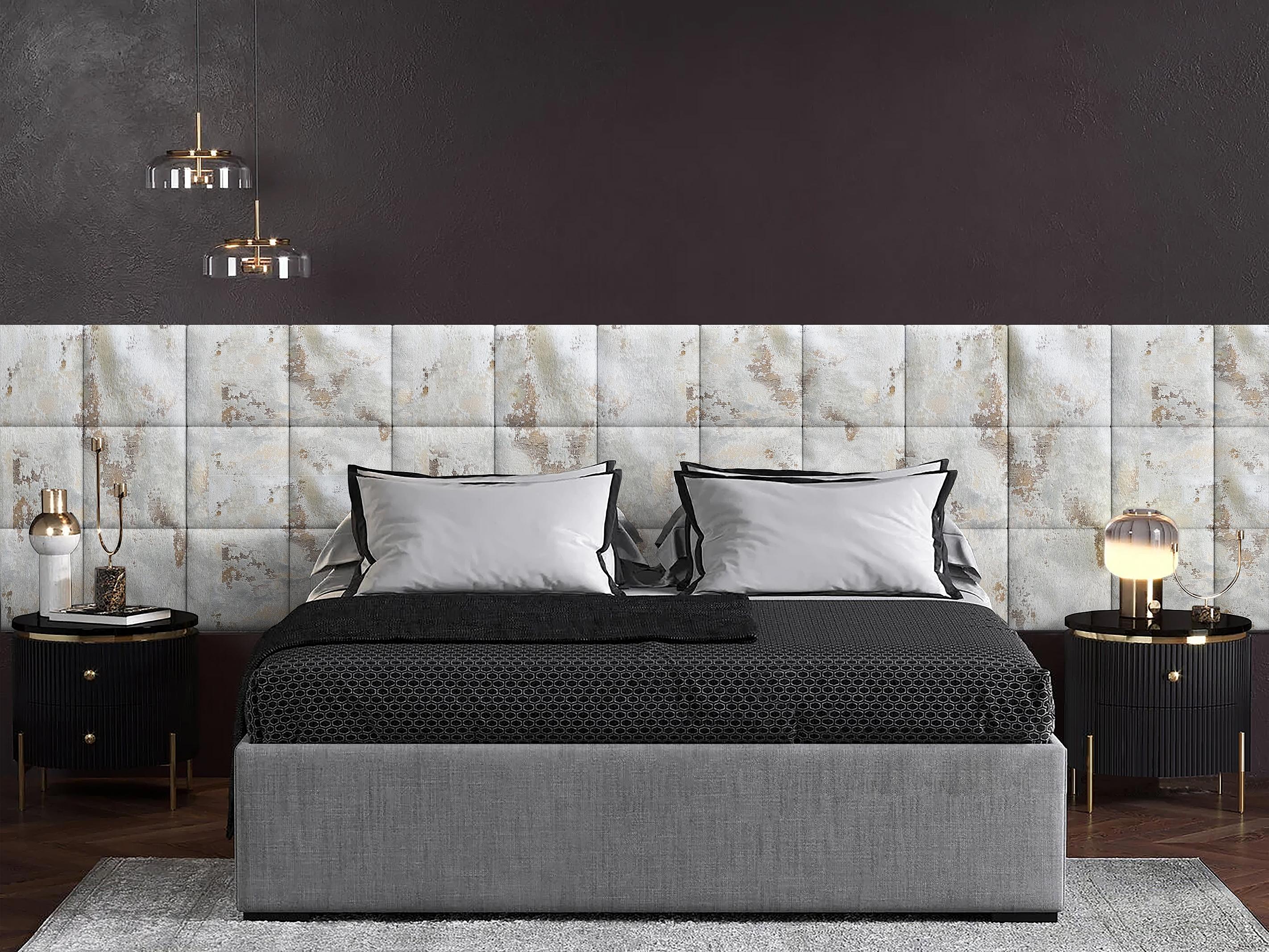 Изображение товара Комплект мягких панелей Tartilla квадрат шелк цвет слоновая кость 300х300х35мм 4шт