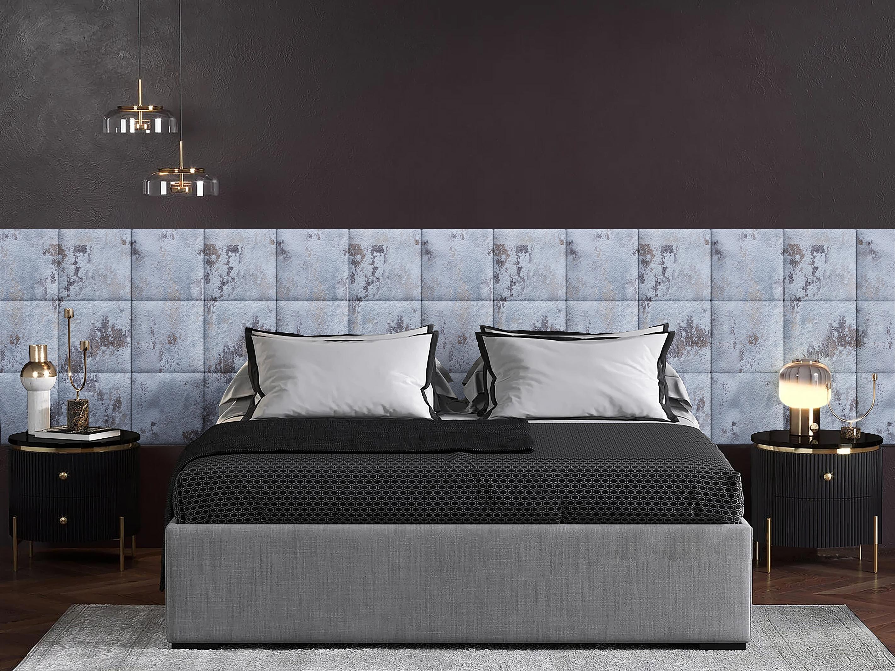 Изображение товара Комплект мягких панелей Tartilla квадрат шелк цвет голубой 300х300х35мм 4шт