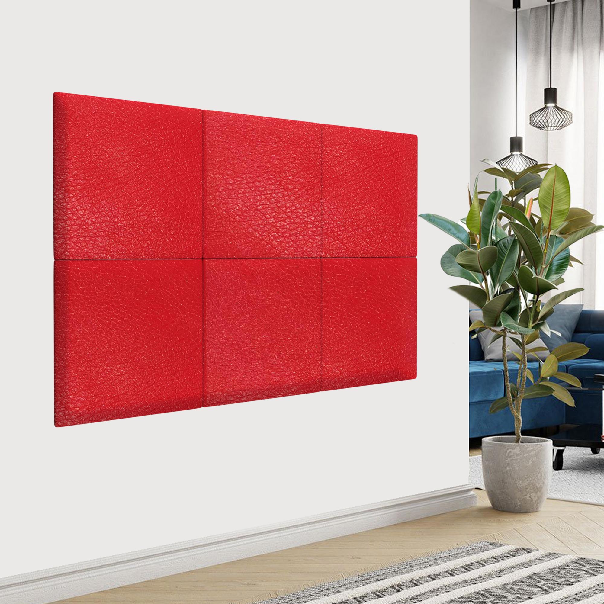 Изображение товара Мягкая панель Tartilla квадрат эко кожа цвет красный 500х500х29мм 1шт