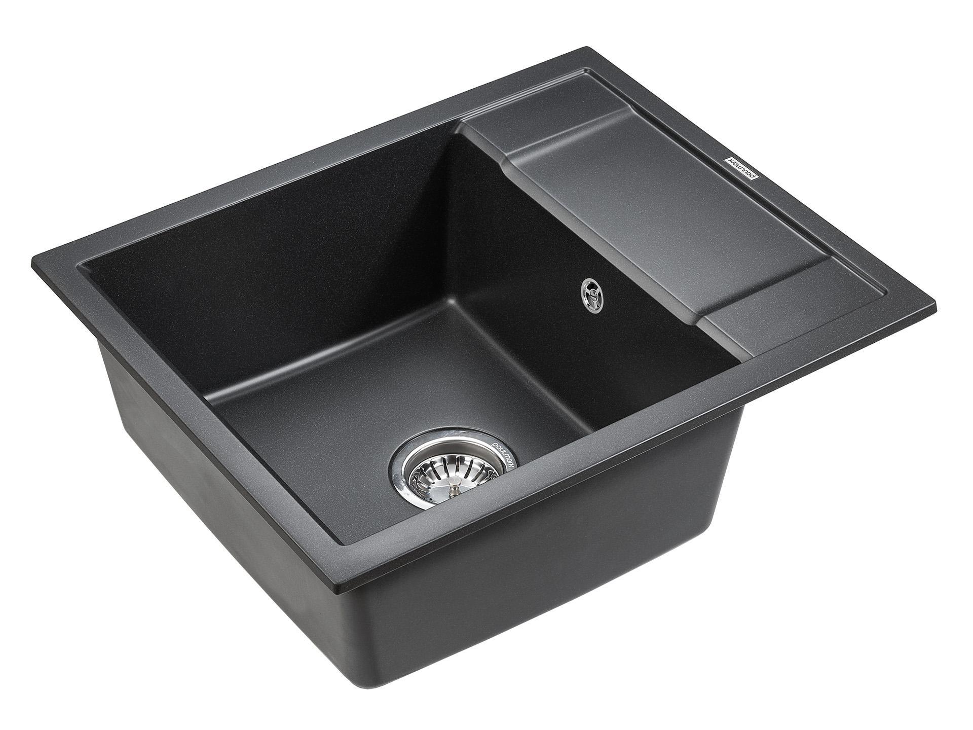 Изображение товара Кухонная мойка Paulmark PM216050-BL Optimum 50x60x20 см кварц цвет черный