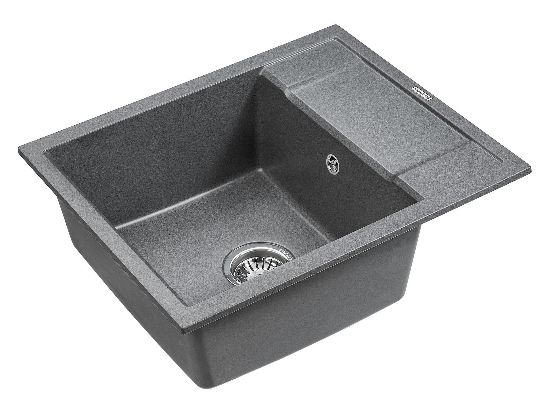 Изображение товара Кухонная мойка Paulmark PM216050-DG Optimum 50x60x20 см кварц цвет графит