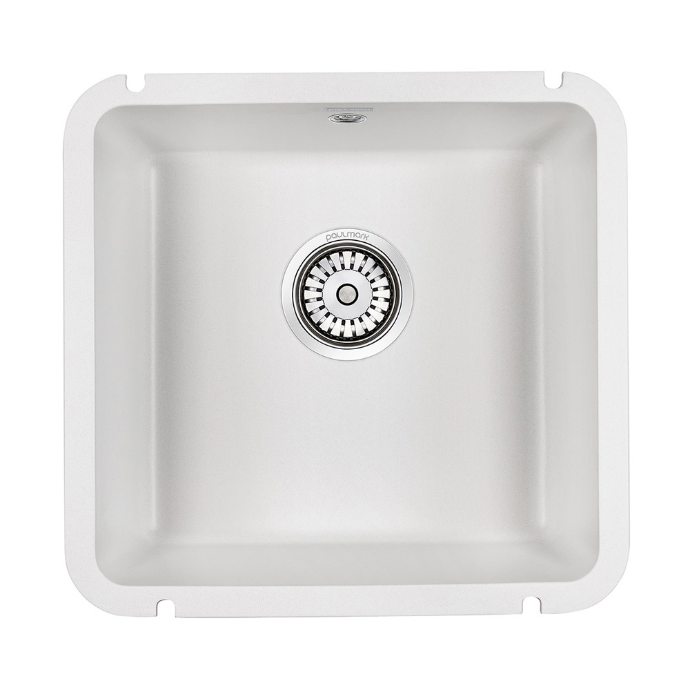 Изображение товара PAULMARK PM204543-WH — кварцевая мойка 45,5x45,5 см, белая, матовая