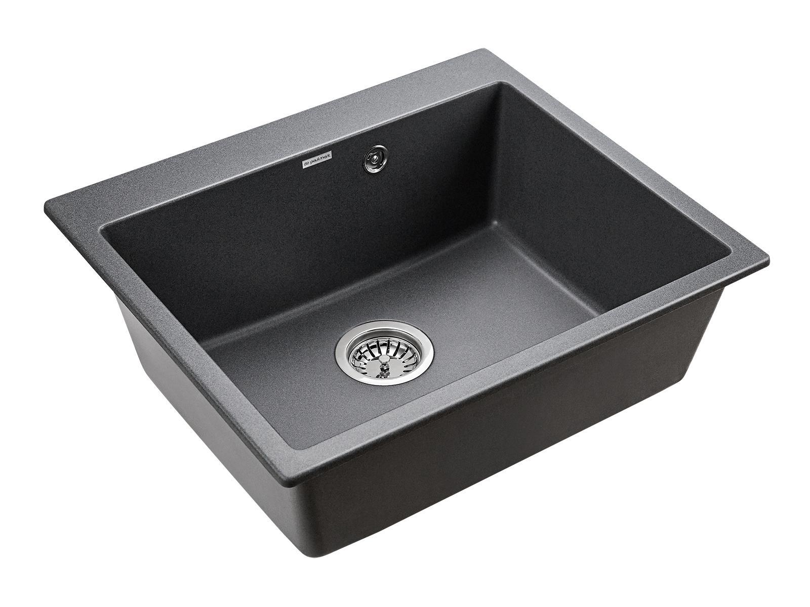 Изображение товара Кварцевая мойка Paulmark PM106052-DG Kante 60x52 см графит