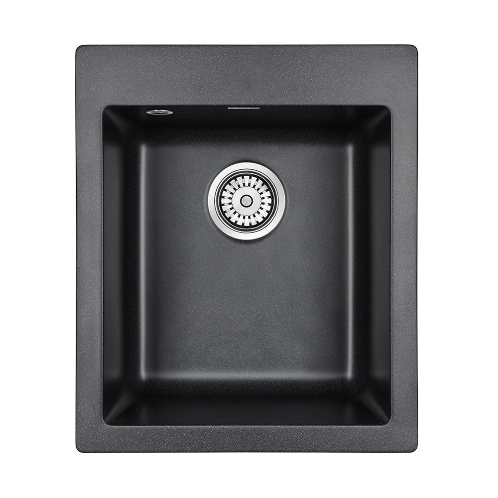Изображение товара Кухонная мойка Paulmark PM104249-BL Leer 41.5x49x19.5 см кварц цвет черный