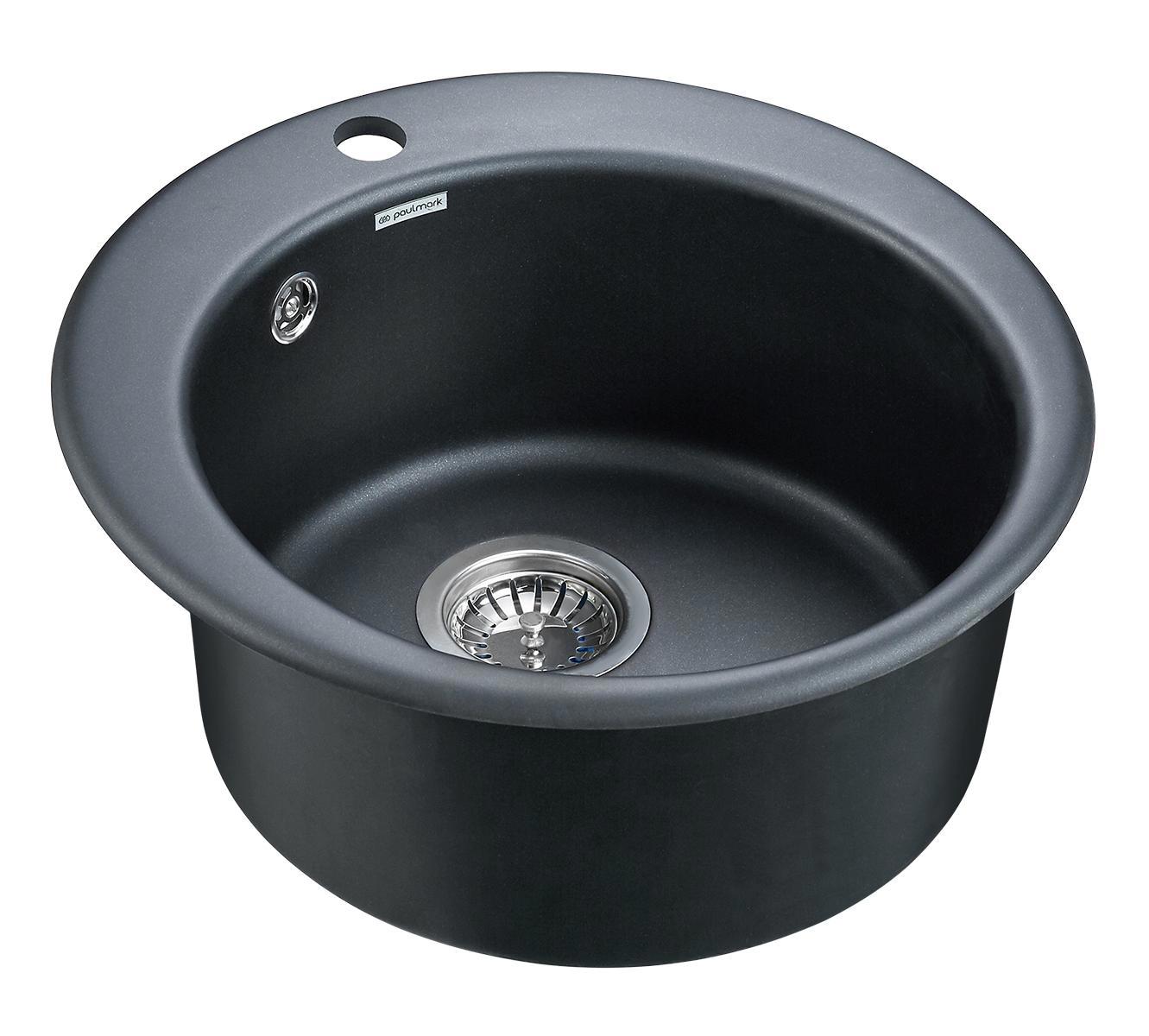 Изображение товара Кухонная мойка Paulmark PM404800-BLM Gelegen 48x48x19 см кварц цвет черный Изображение товара Кухонная мойка Paulmark PM404800-BLM Gelegen 48x48x19 см кварц цвет черный