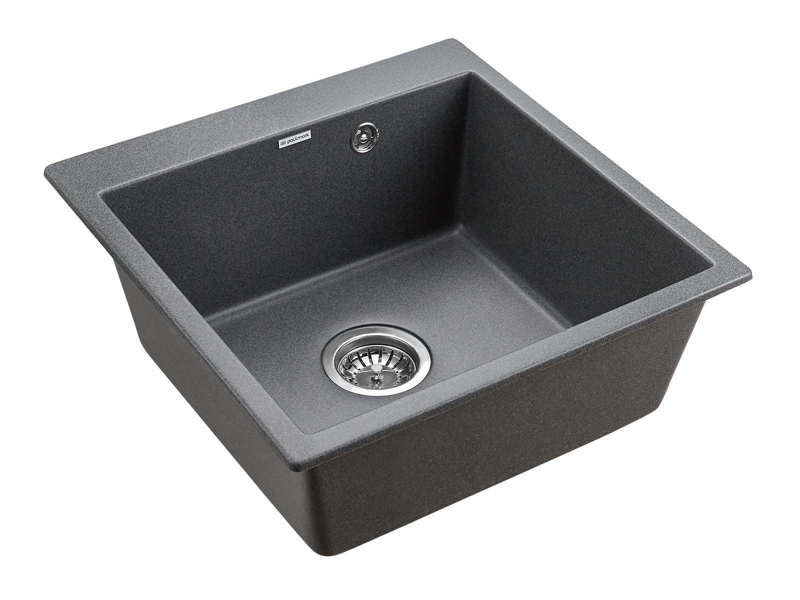 Изображение товара Кухонная мойка Paulmark PM105152-DG Praktisch 51x52x20 см кварц цвет графит