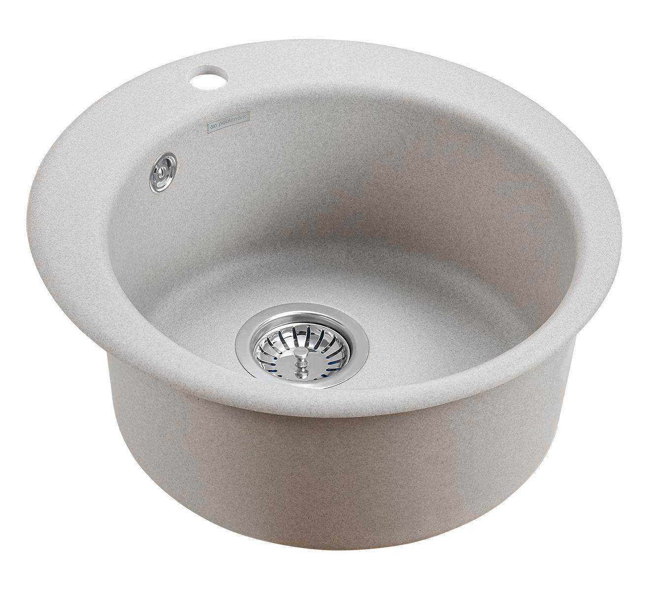 Изображение товара Кухонная мойка Paulmark PM404800-GR Gelegen 48x48x19 см кварц цвет серый