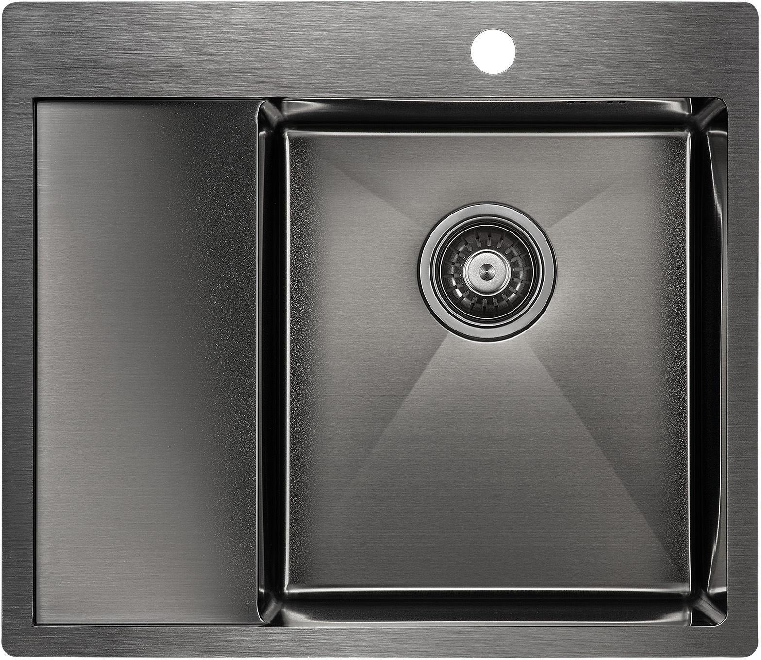 Изображение товара PAULMARK PM225951-GMR Flank — золотистая кухонная мойка 59x51 см, левая