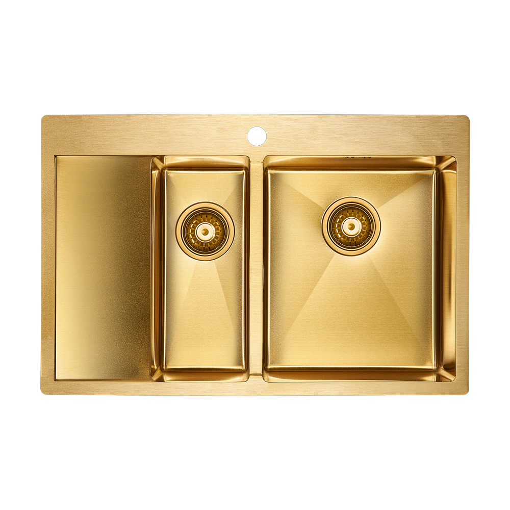 Изображение товара PAULMARK Liga PM227851-BGR — двойная мойка 78x51 см, золото