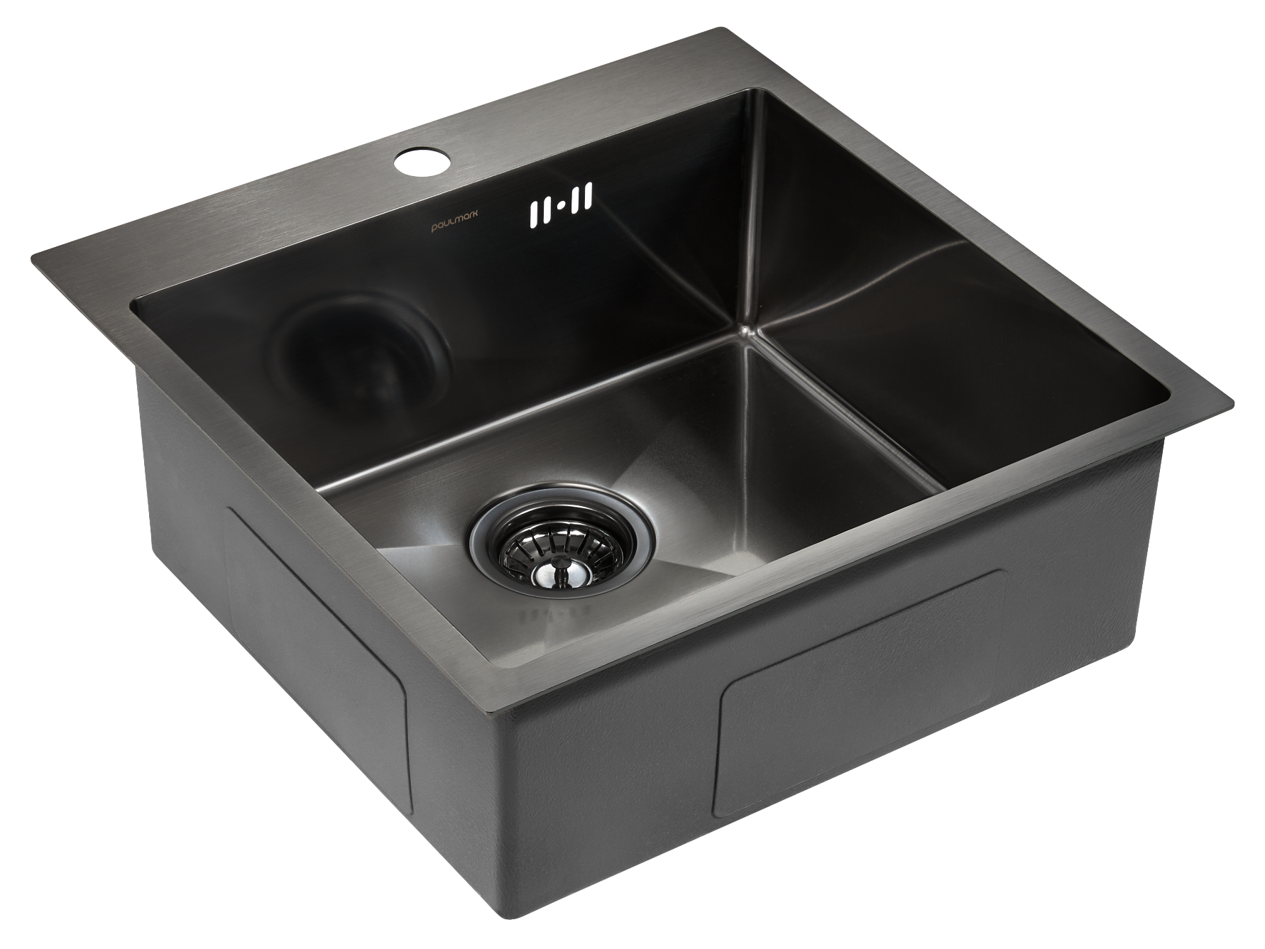 Изображение товара Кухонная мойка Paulmark PM215151-GM Kroner 51x51x20 см нержавеющая сталь цвет черный