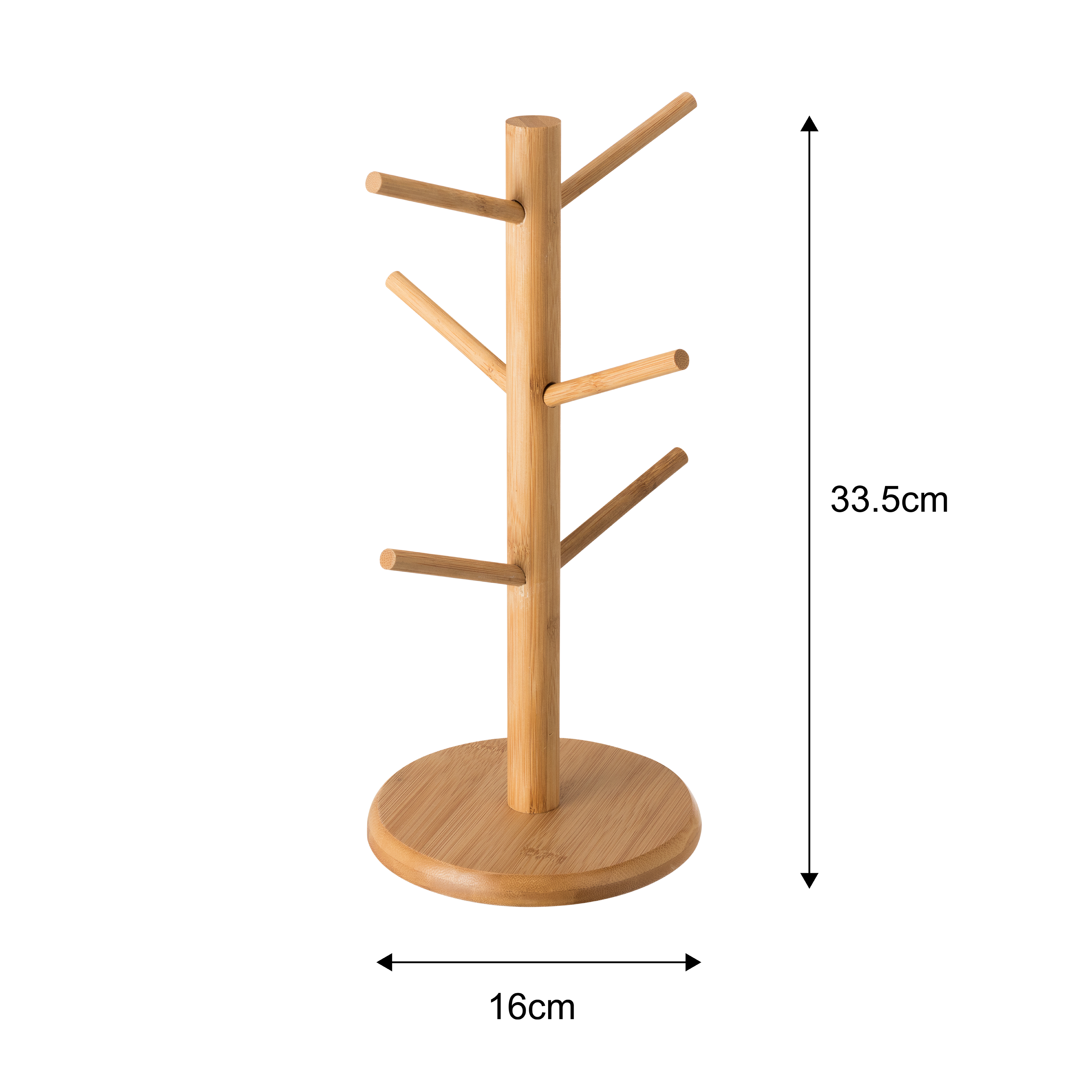 Изображение товара Держатель кухонный для кружек 16x16x33,5 см бамбук бежевый