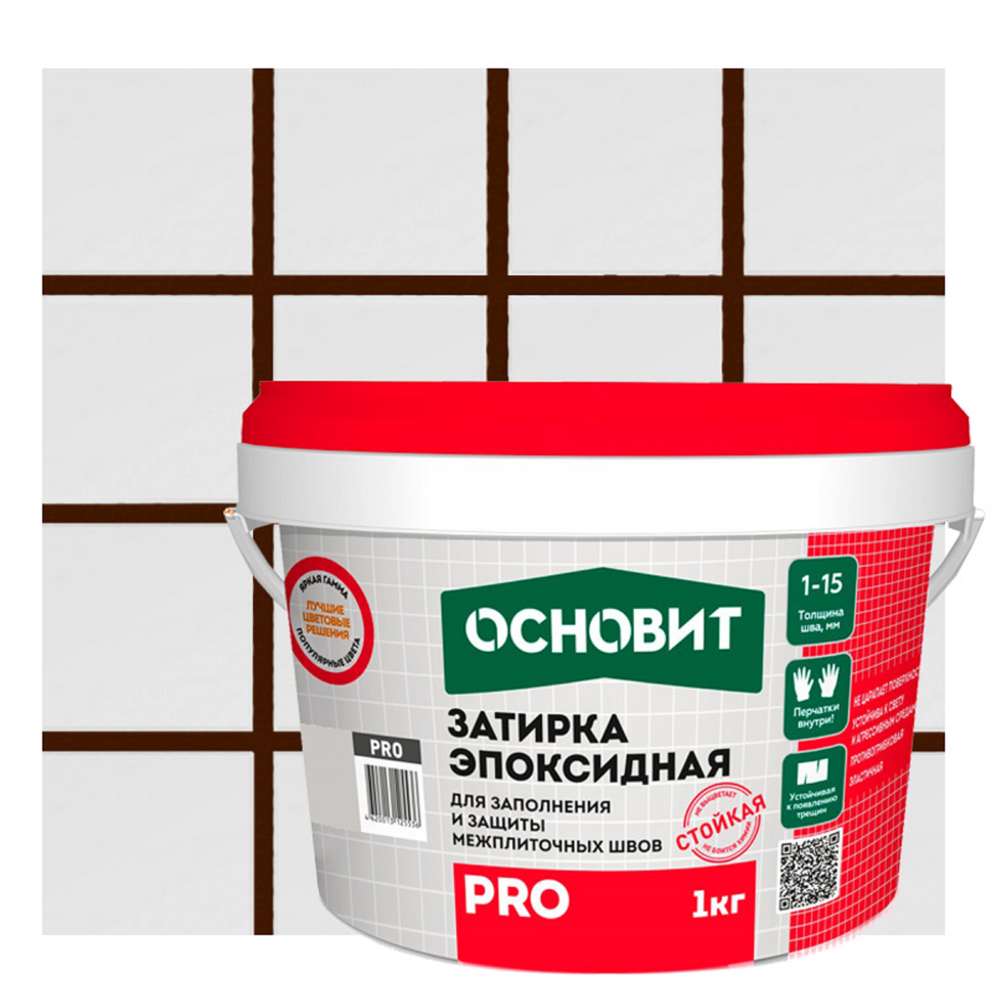 Изображение товара Эпоксидная затирка Основит Pro цвет венге 1 кг для плитки и камня