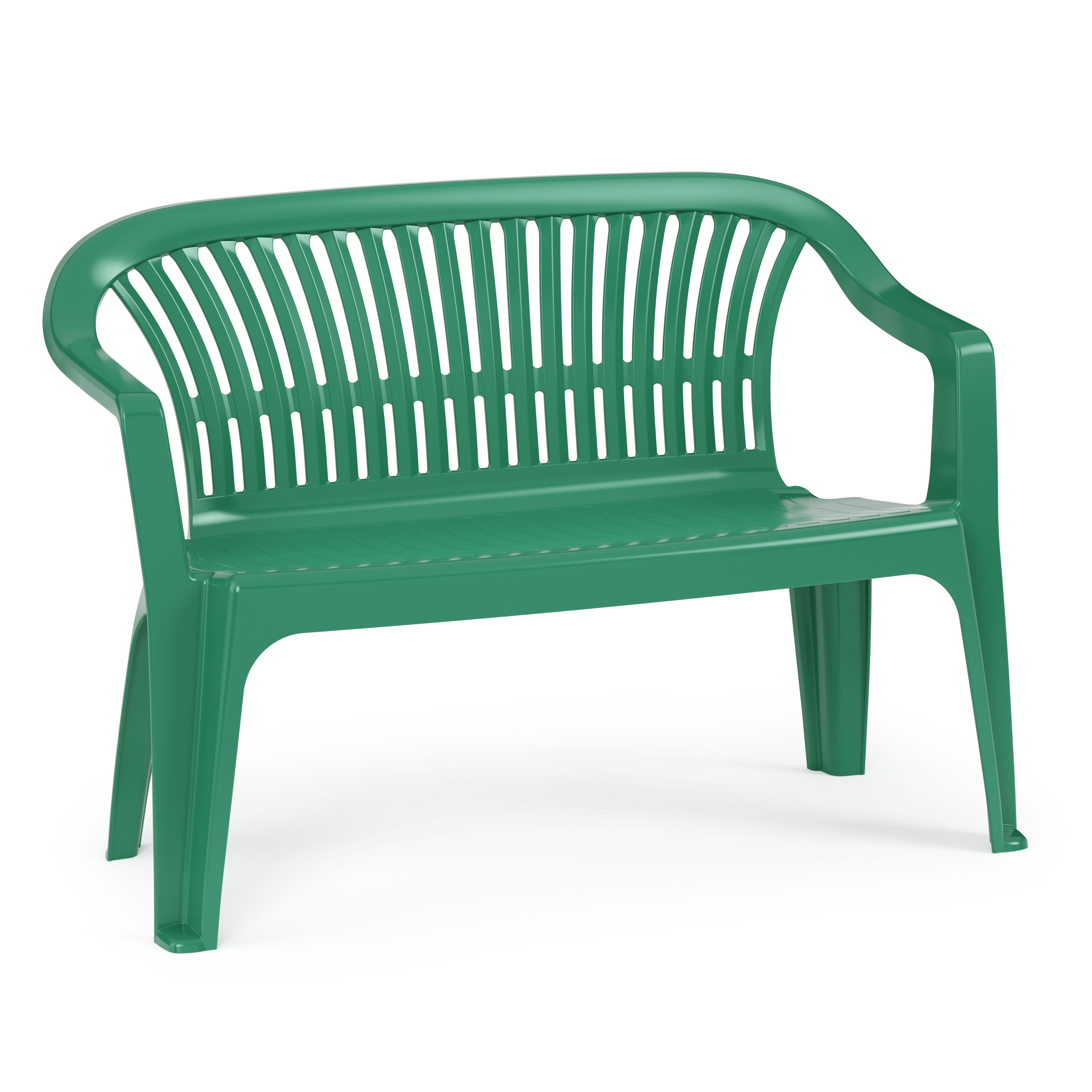 Изображение товара Садовая скамейка Престиж 115х60х81см зеленый из полимера надежная и легкая