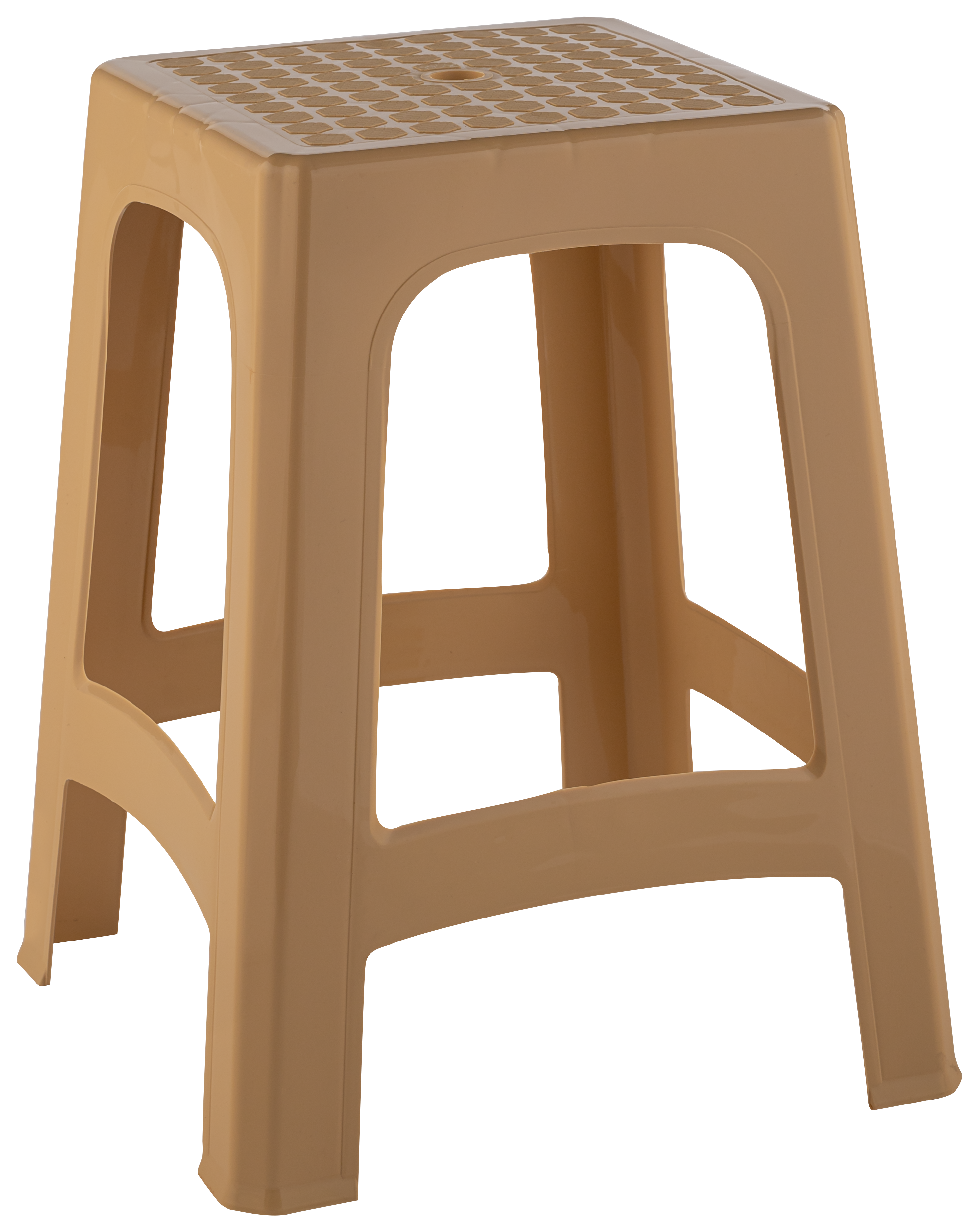 Изображение товара Табурет садовый 47х47х46 см пластик бежевый