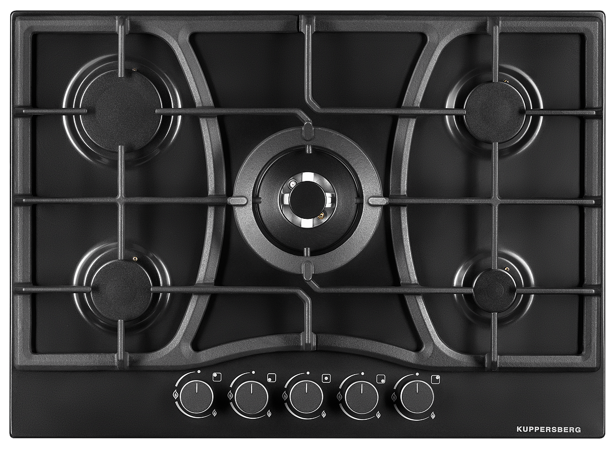 Изображение товара Газовая варочная панель Kuppersberg FS 73 Ant 71 см 5 конфорок серебристая нержавеющая сталь
