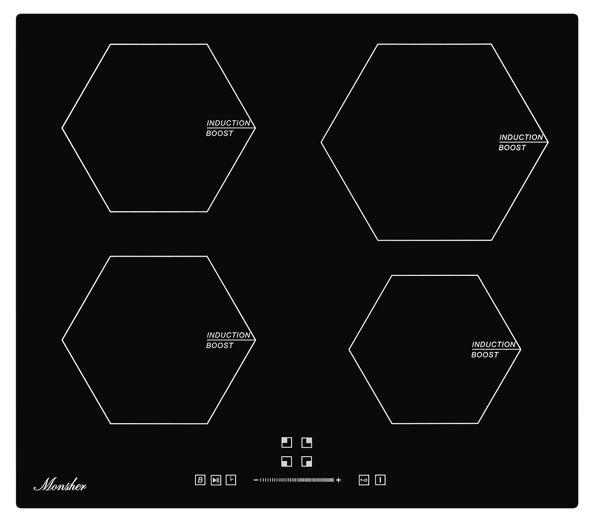 Изображение товара Индукционная варочная панель Monsher MHI 6006 59 см 4 конфорки цвет черный